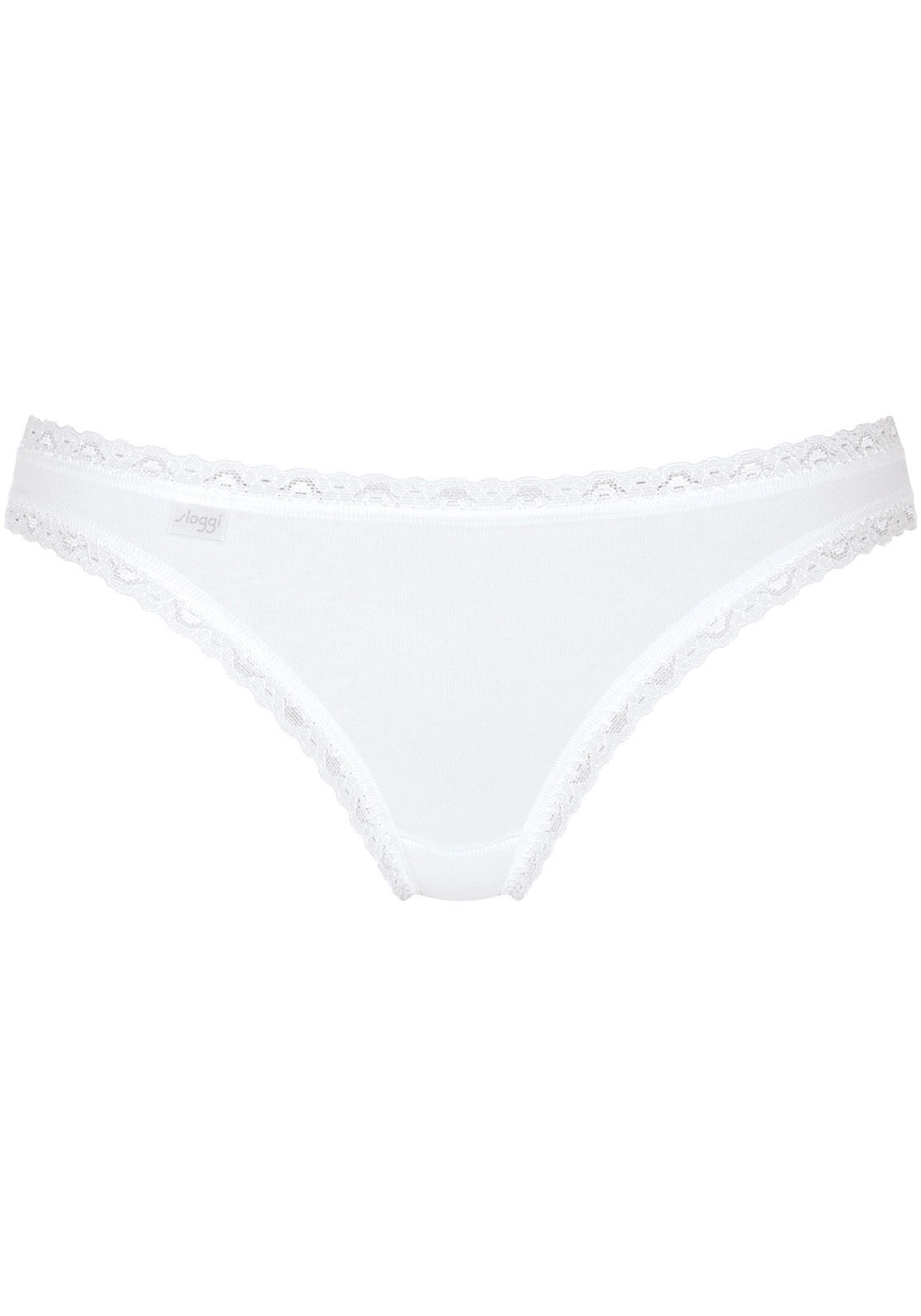sloggi Slip »24/7 Weekend Tanga C3P«, (3er Pack), mit flachen Spitzen-Kanten