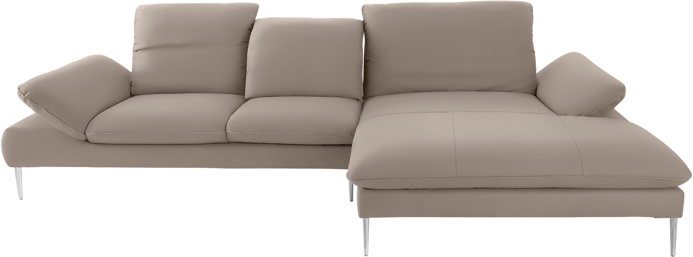 W.SCHILLIG Ecksofa »enjoy&MORE, Designsofa, bequem, zeitlos und elegant, L-Form«, mit Sitztiefenverstellung, Füße Chrom glänzend, Breite 340 cm