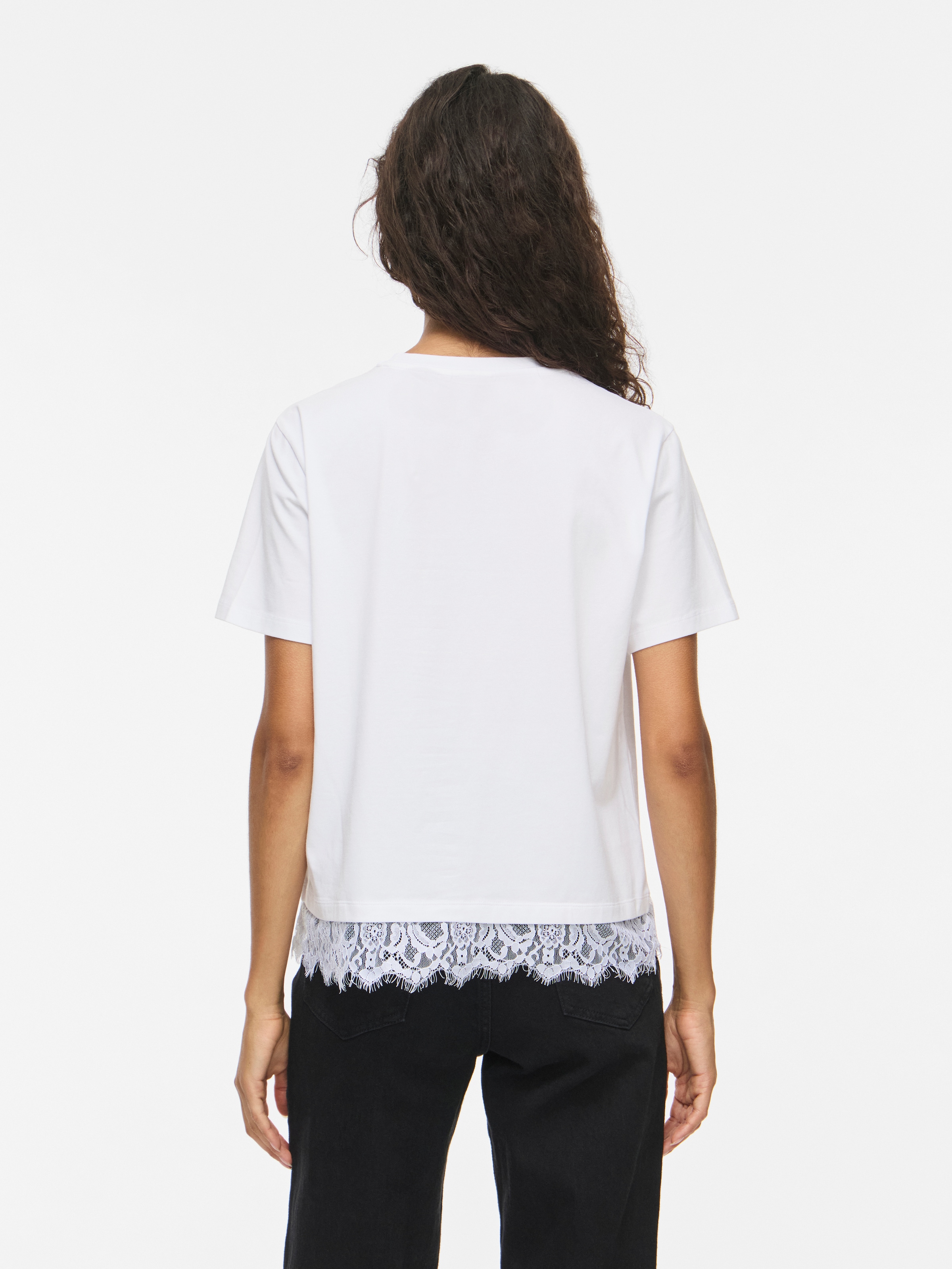 Vila Spitzenshirt »VINORA S/S LACE T-SHIRT - NOOS« Baumwollmischung, regular fit, mit Spitze