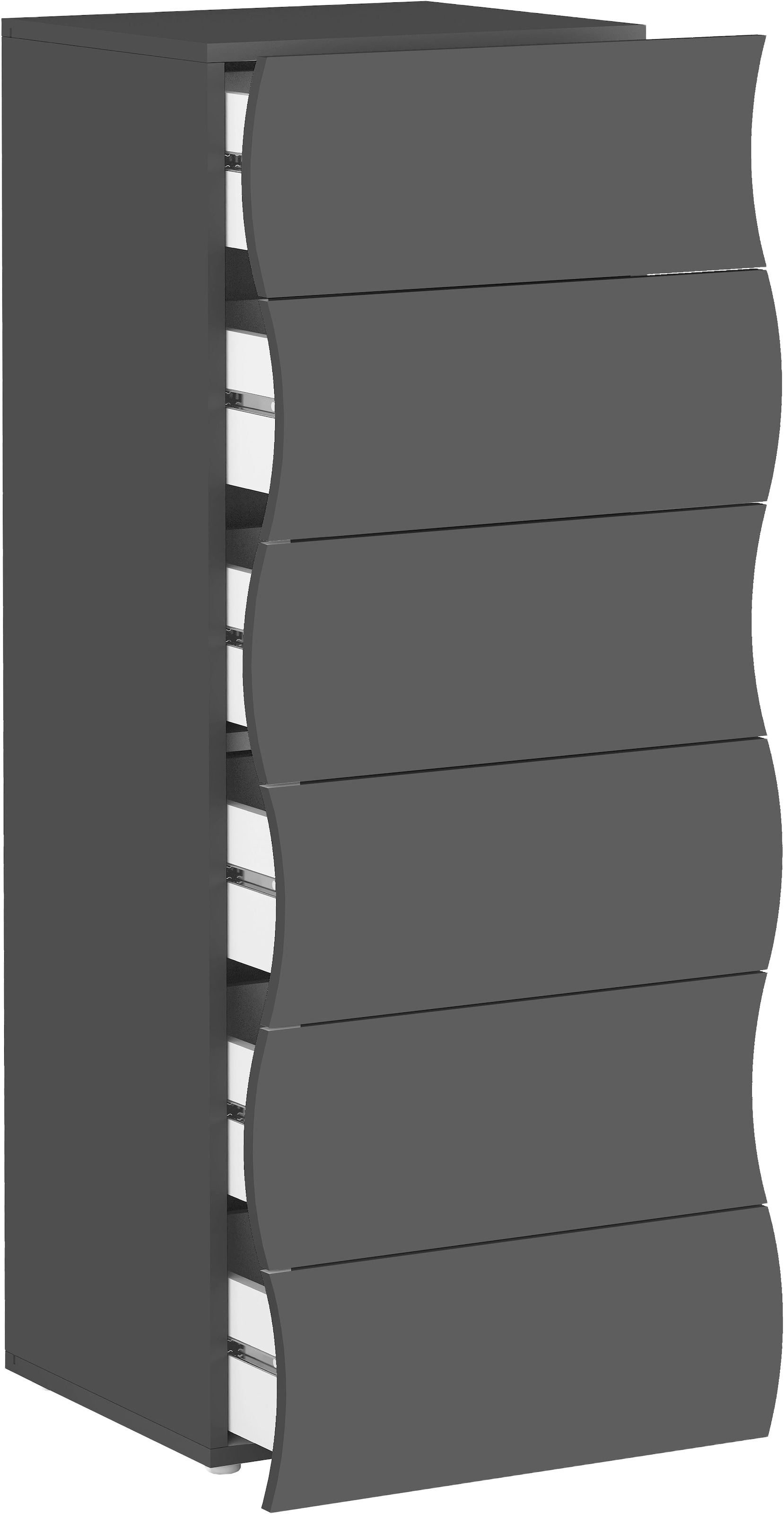 Home affaire Kommode »Onda« Onda, 50 cm breit, Anthrazit matt, 6 Schubladen, Made in Italy