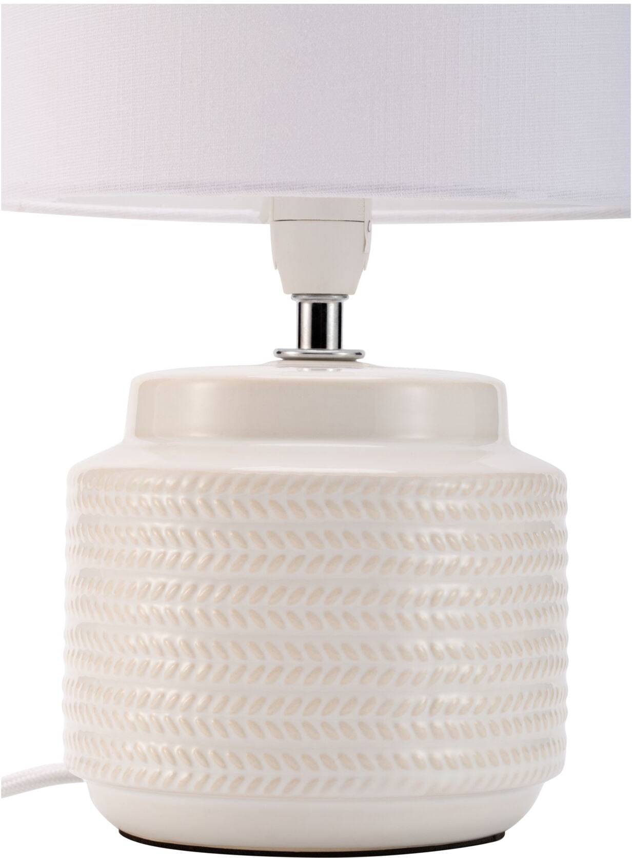 Pauleen Tischleuchte »Bright Soul«, 1 flammig, Leuchtmittel E14 | ohne Leuchtmittel, E14, max. 20W E14, Creme/Beige, 230V, Stoff/Keramik