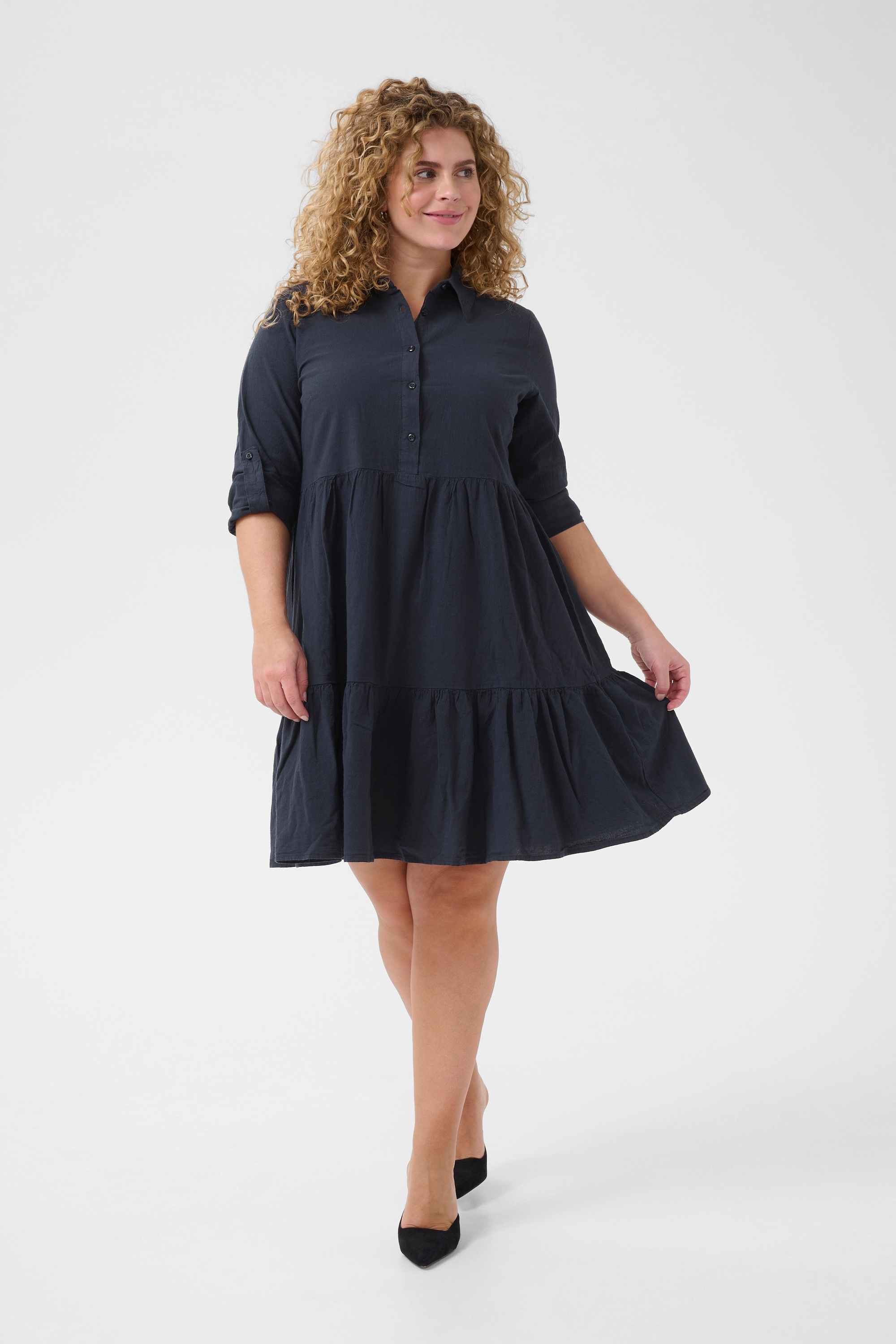 KAFFE Curve Midikleid »Damen Kleid KCnana«