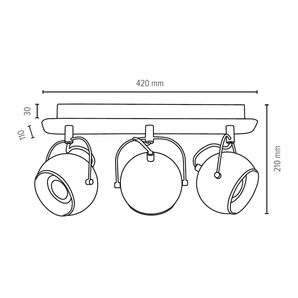 SPOT Light Deckenleuchte »BALL«, 3 flammig, Leuchtmittel GU10 | LED wechselbar, Inklusive LED-Leuchtmittel, Schwenkbare und flexible Spots, Made in EU