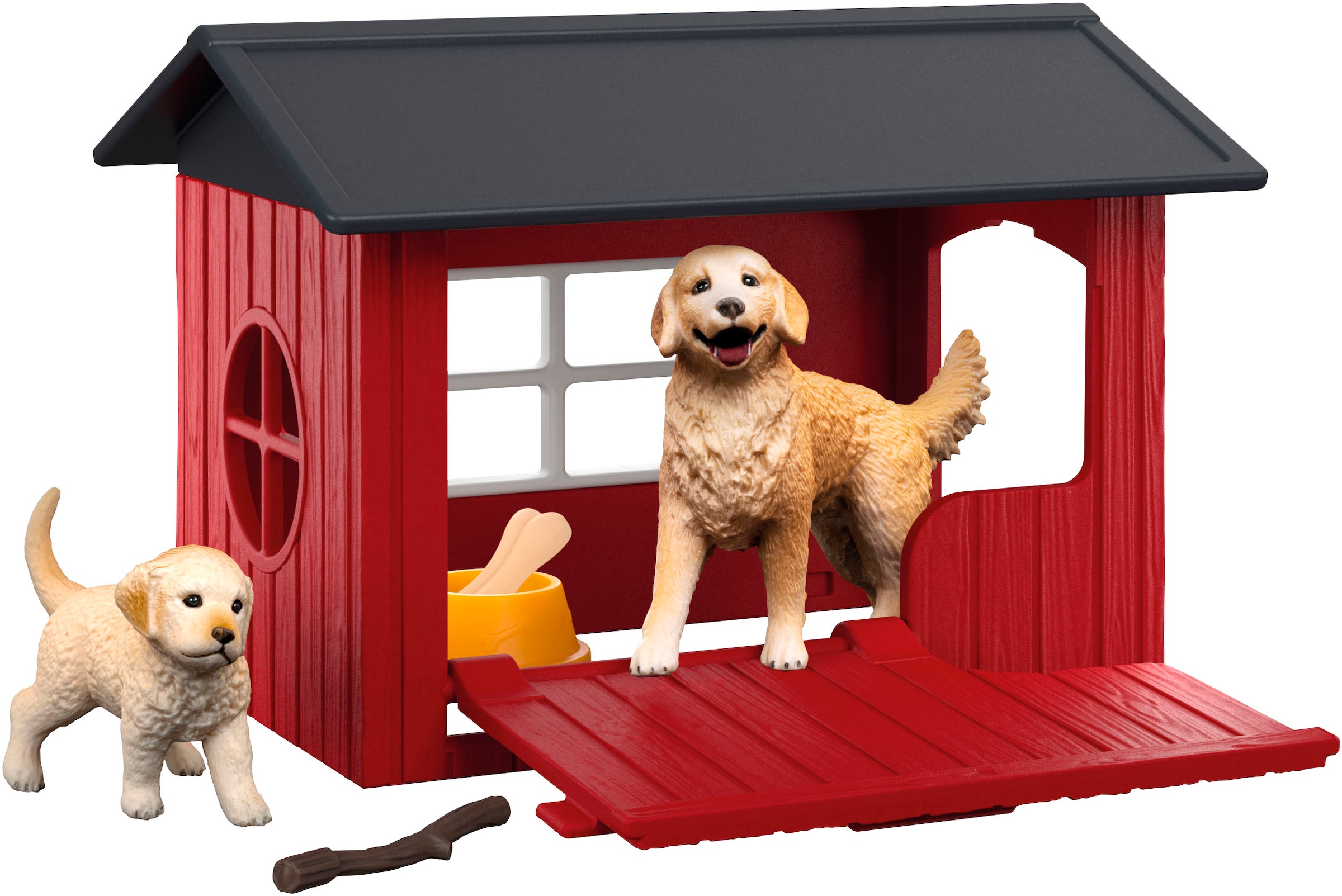 Schleich® Spielwelt »FARM WORLD, Hundehütte mit Goldenretrievern  (42722)«