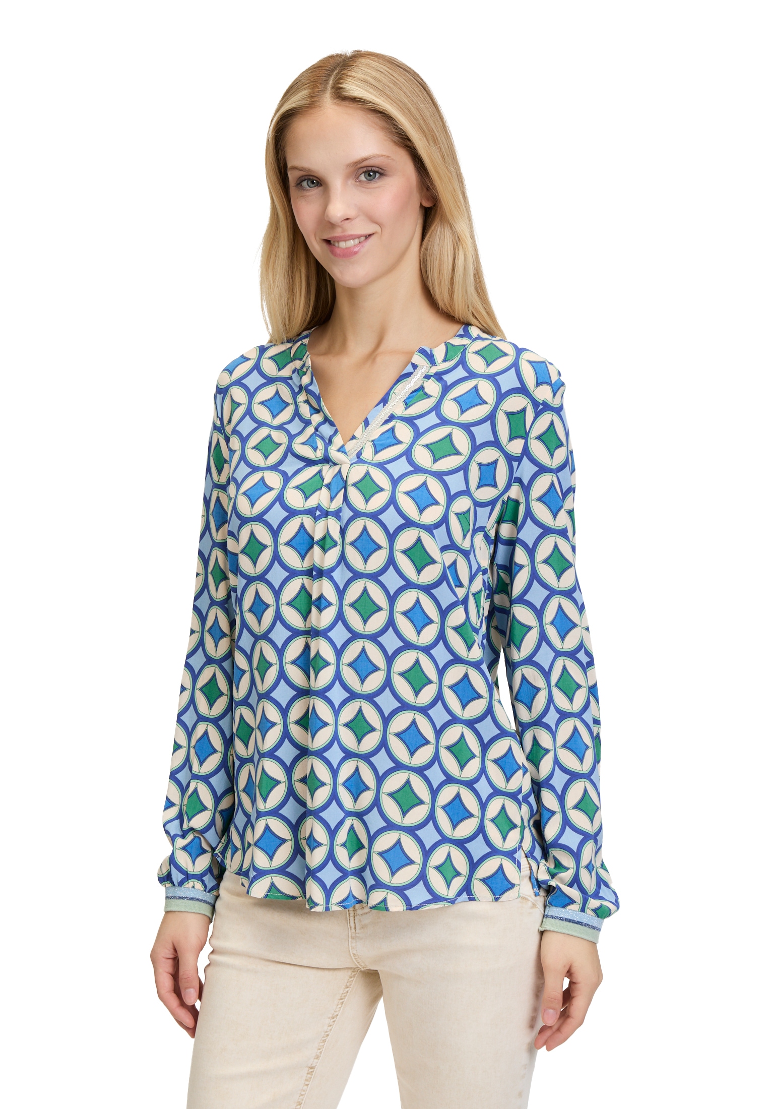 Cartoon Klassische Bluse »Blusenshirt mit Rippbündchen«