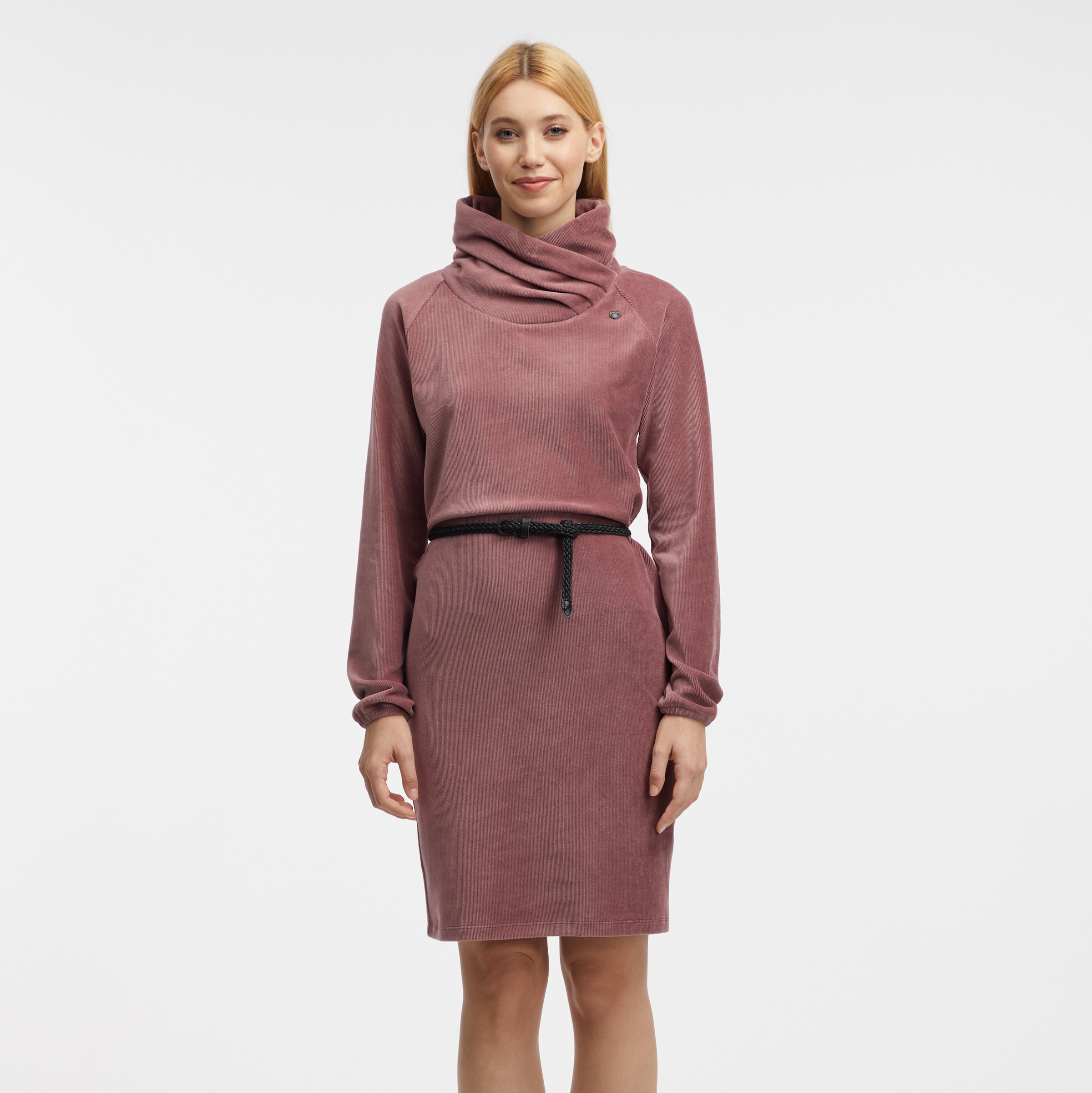 Ragwear Sweatkleid »BELITA«, (2 tlg., mit abnehmbarem Gürtel), gerippte Cord Optik
