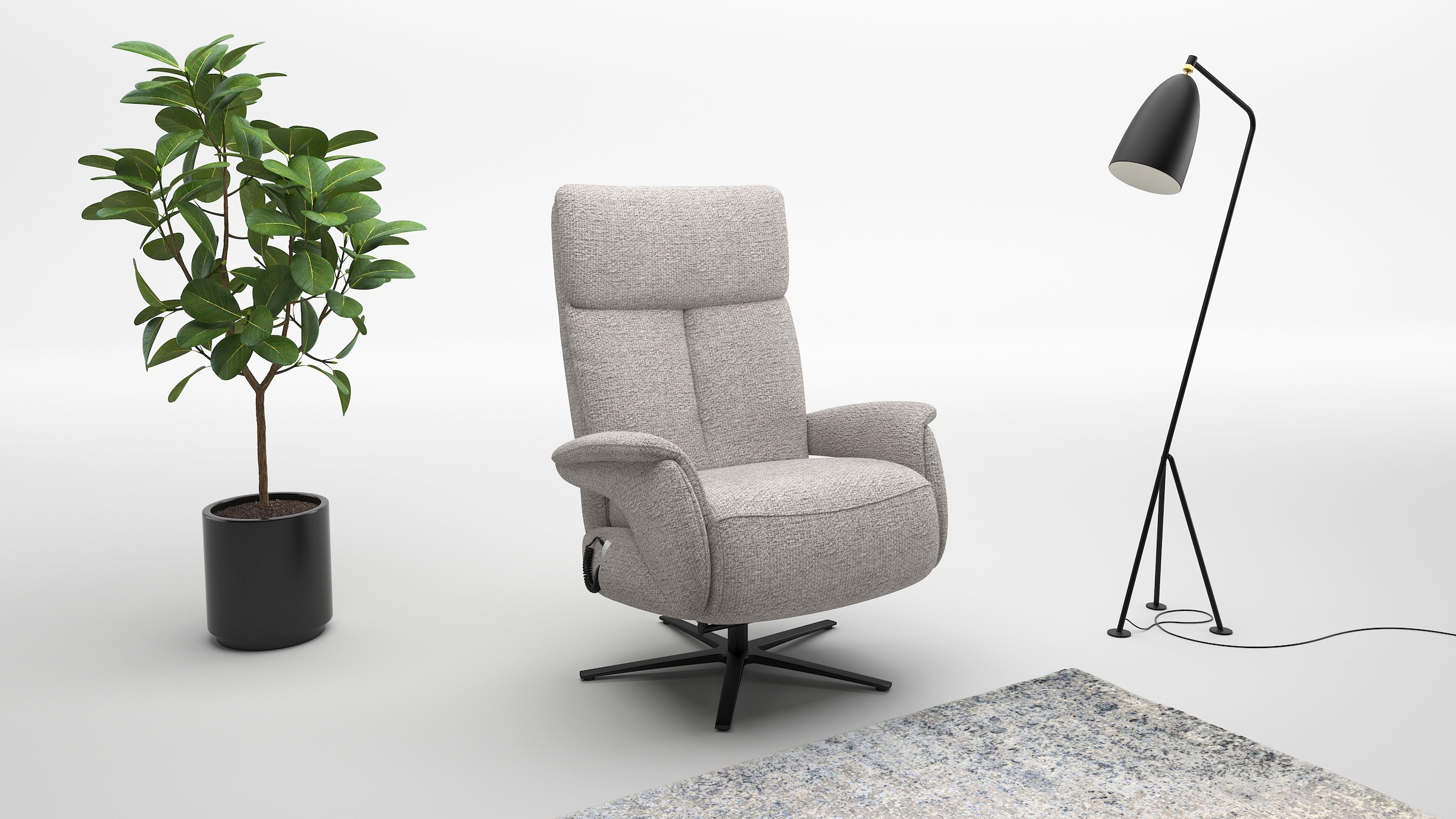 sit&more TV-Sessel "Triple Seven Xtra large, bis 200kg belastbar, mit Herz-Waage Funktion" inkl. Kopfteil- & Drehfunktion, wahlweise mit Akku und Aufstehhilfe