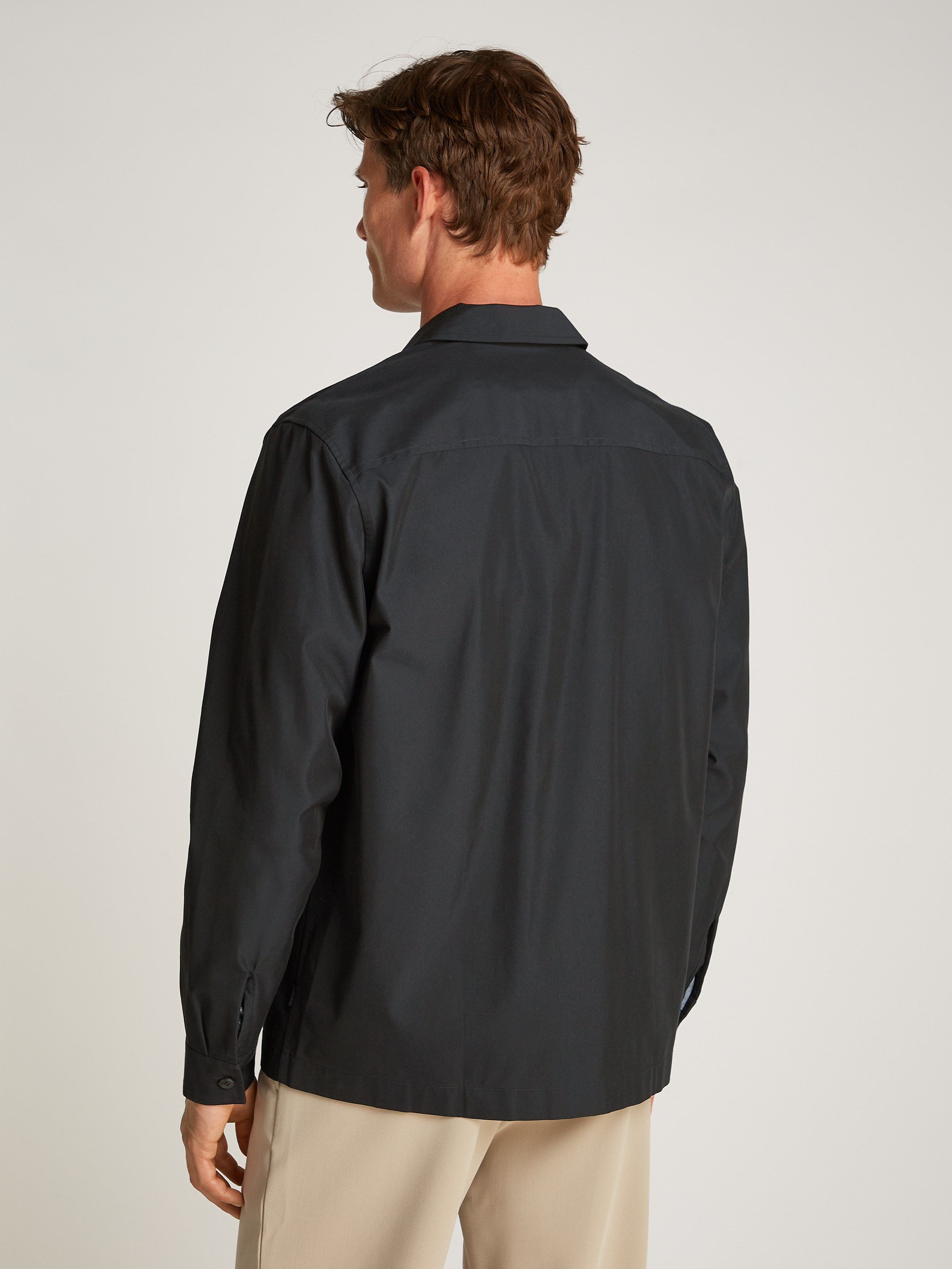 Calvin Klein Langarmhemd »COTTON BLEND OVERSHIRT«, mit Logoprint