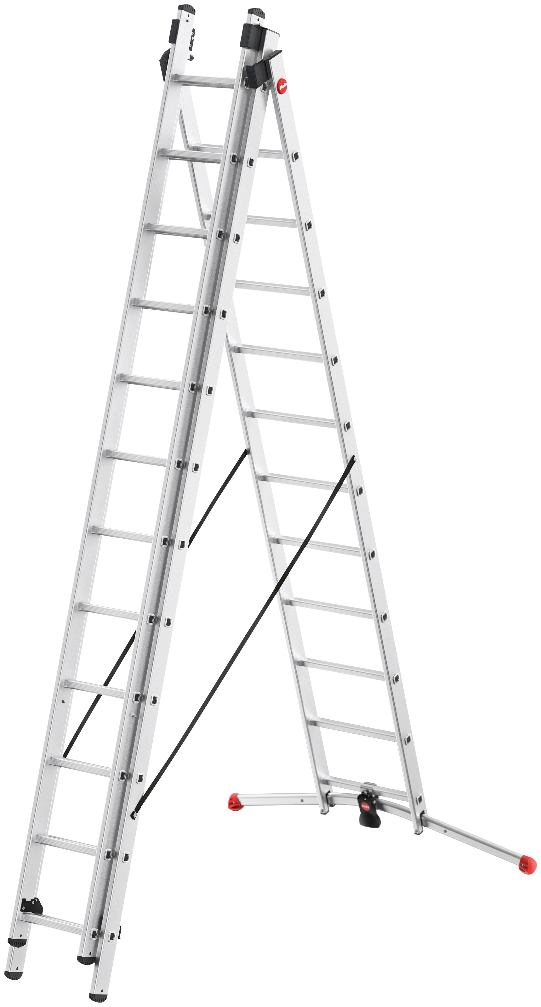 Hailo Anlegeleiter »S100 ProfiLOT«, Aluminium Kombileiter 3-teilig, 3x12-sprossig