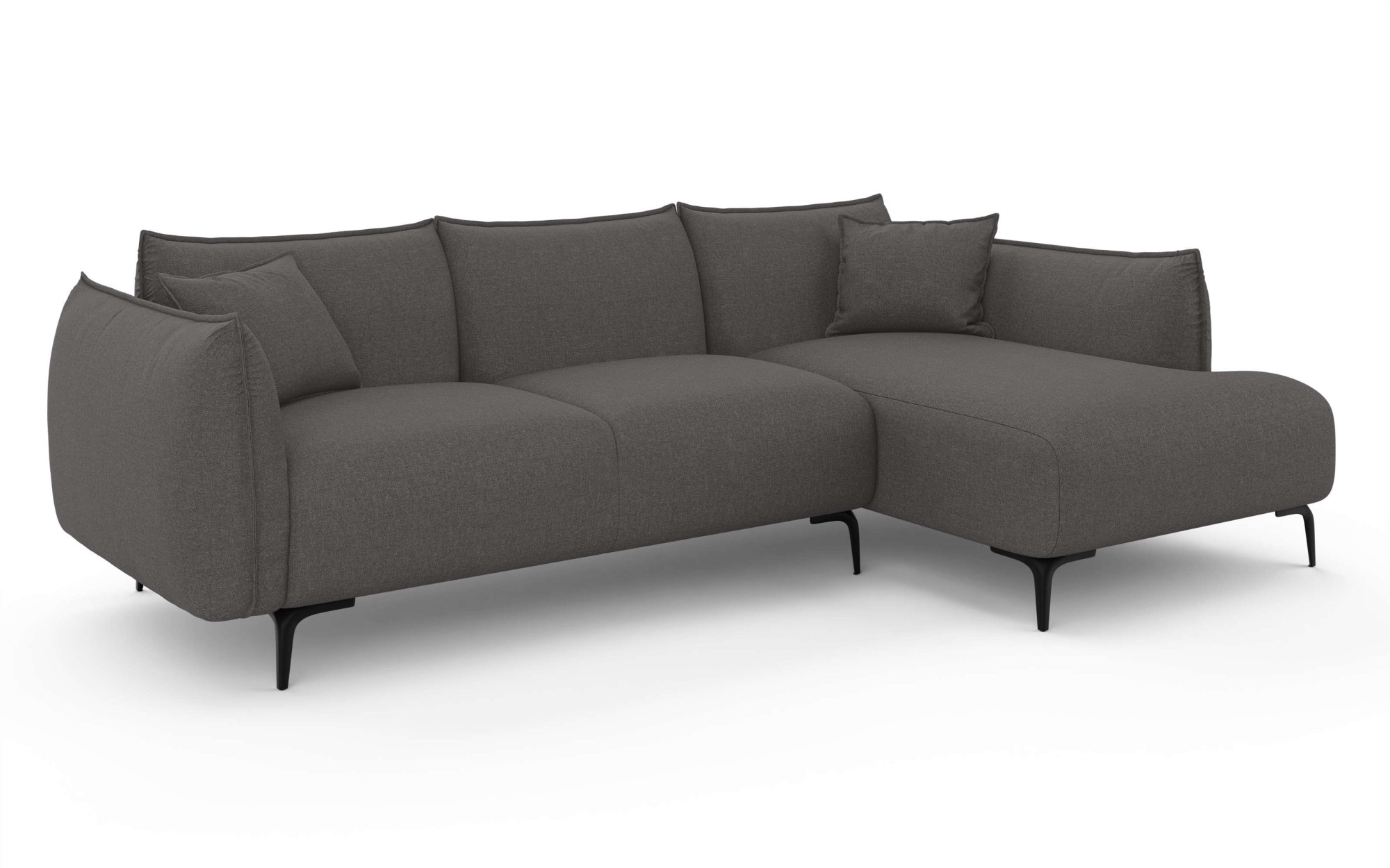 LeGer Home by Lena Gercke Ecksofa »Adelita mit Ottomane links oder rechts bestellbar, B/H/T 270/97/168«, L-Form mit Wellenunterfederung, enthält 2 Zierkissen