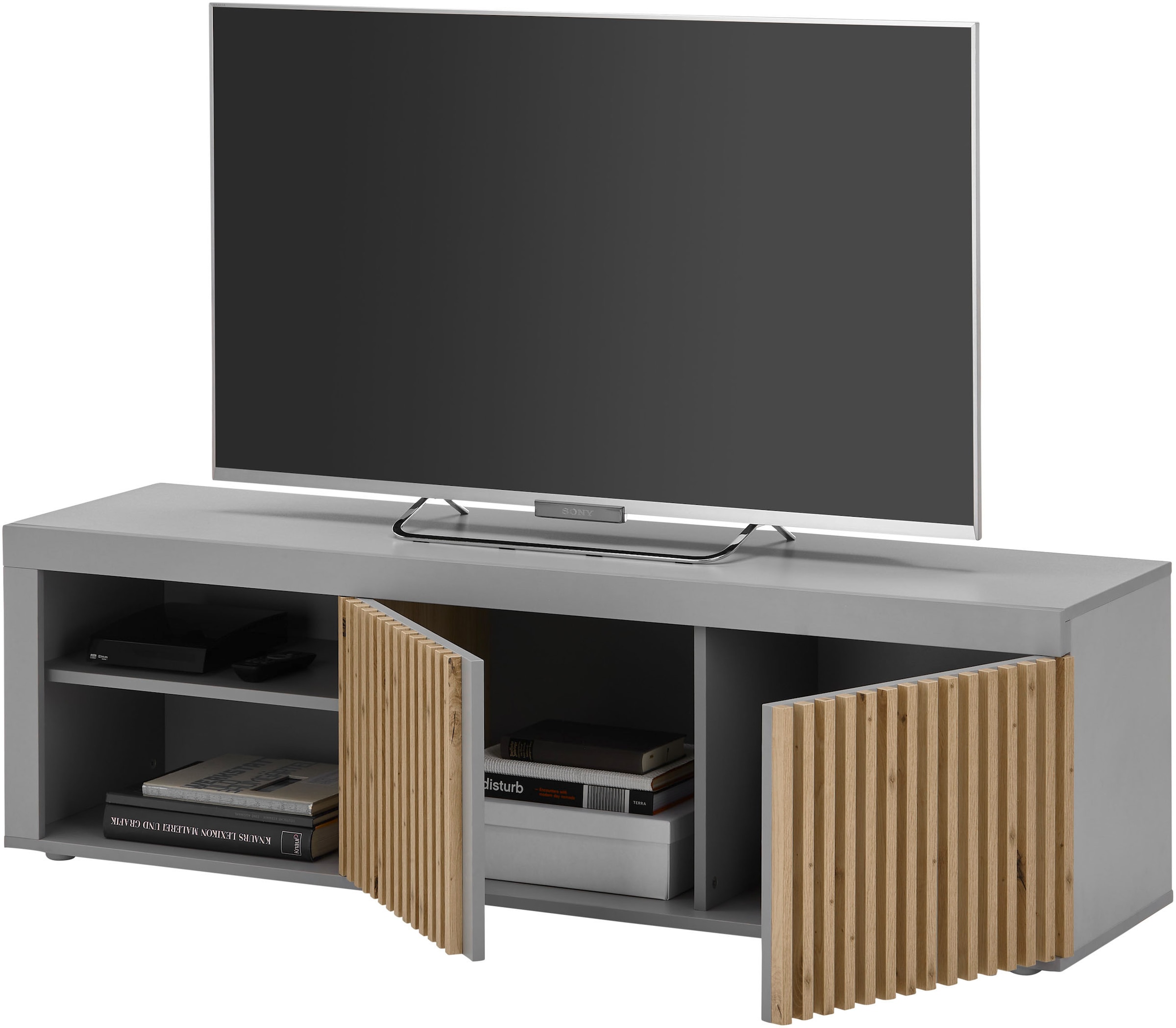 Stolkom TV-Schrank »Jasper« 2 Türen und 2 offenen Fächer, Oberboden bis 25 kg belastbar