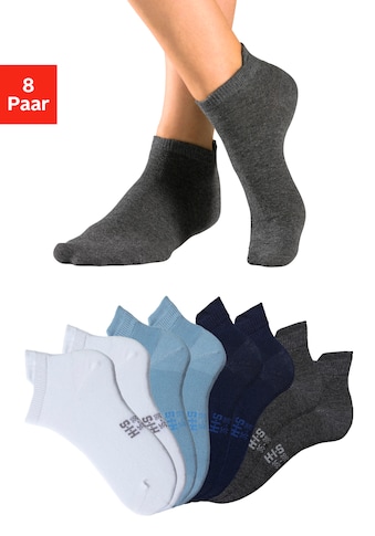 Sneakersocken, (Packung, 8 Paar), mit verlängertem Bündchen hinten