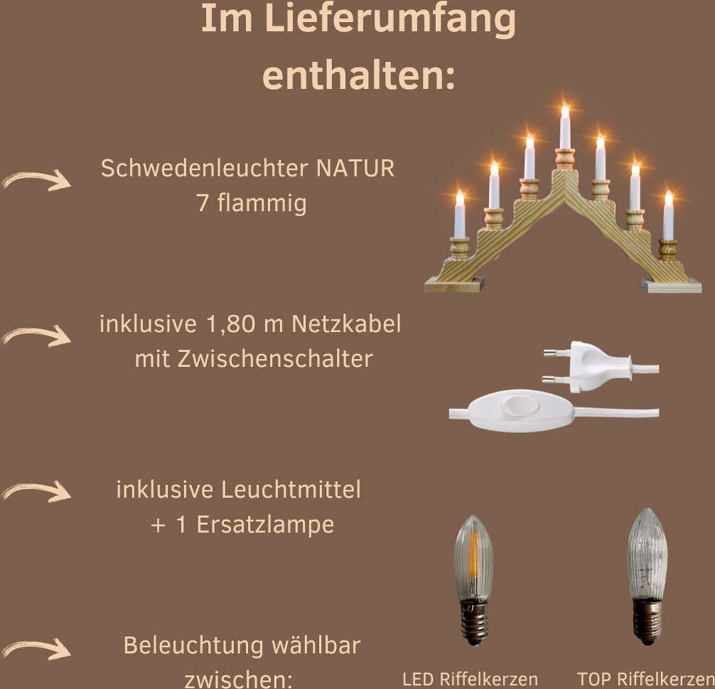 Weigla LED Lichterbogen »Schwede, Made in Germany«, 7-flammig
