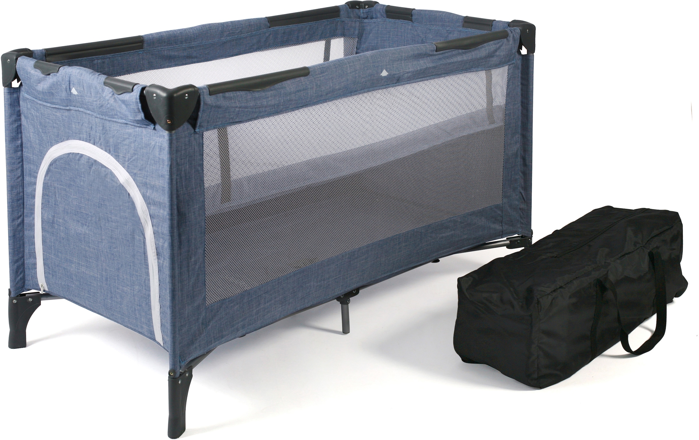 Baby-Reisebett »Luxus, Jeans Blue«, inkl. Transporttasche