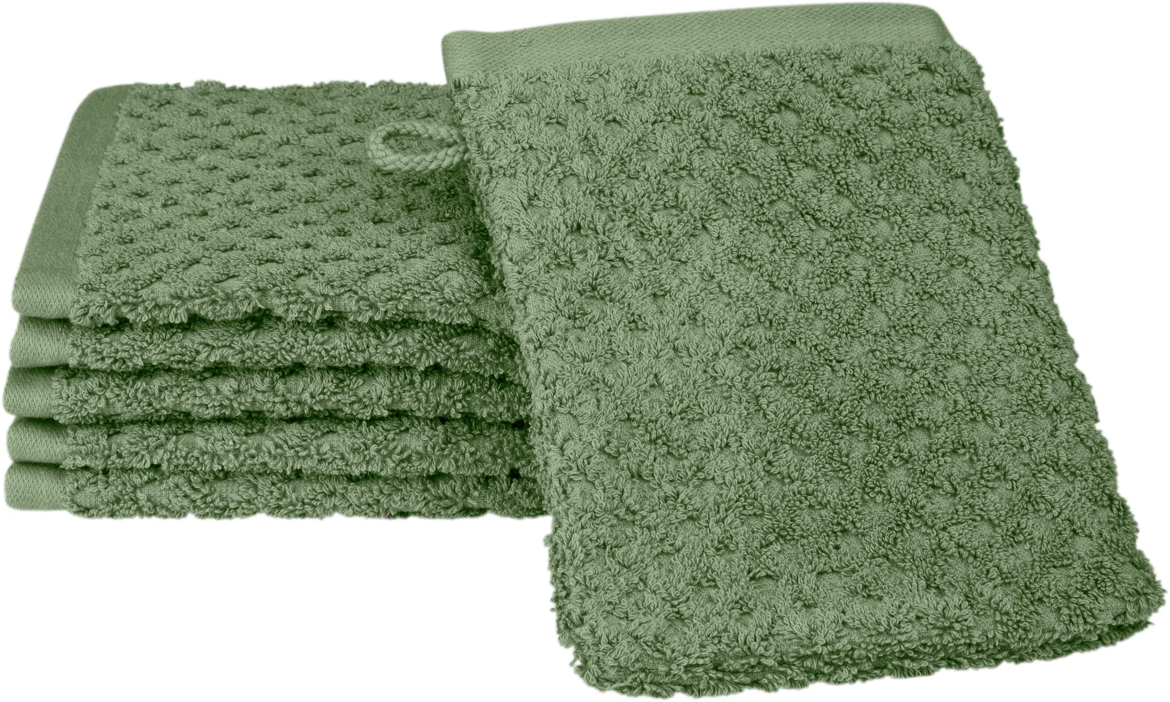 ROSS Waschhandschuh "Harmony" 100 % Baumwolle, Hoch Tief Struktur, viele Farben