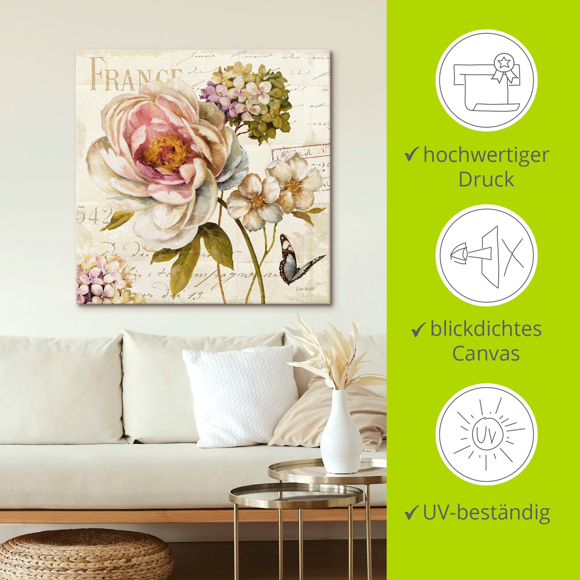 Artland Leinwandbild »Blumen III« Blumen 1 Stk. tlg. als Leinwandbild, Poster in verschied. Größen