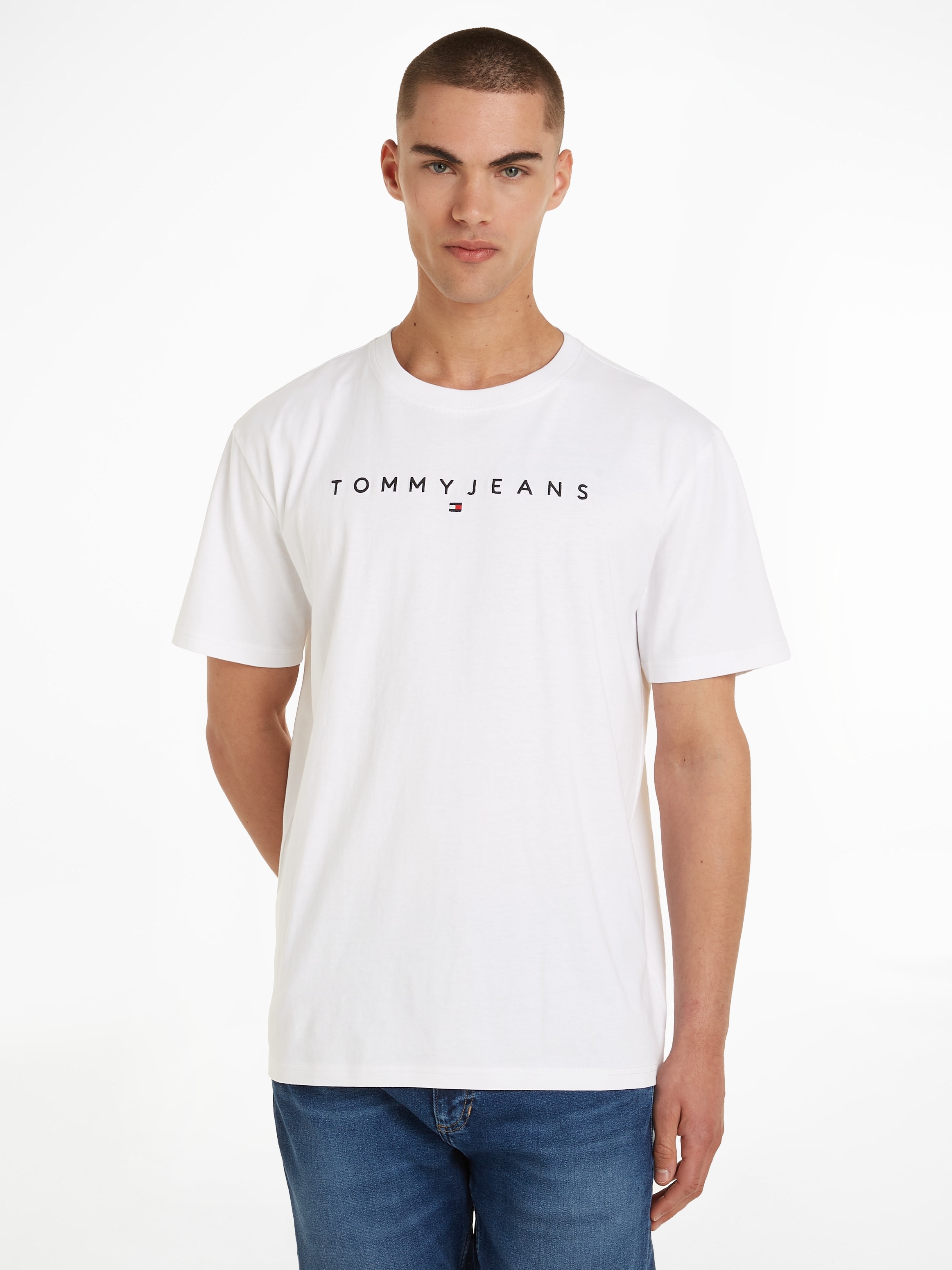 Tommy Jeans Plus T-Shirt »TJM REG LINEAR LOGO TEE EXT«, mit Tommy Jeans Logo-Schriftzug