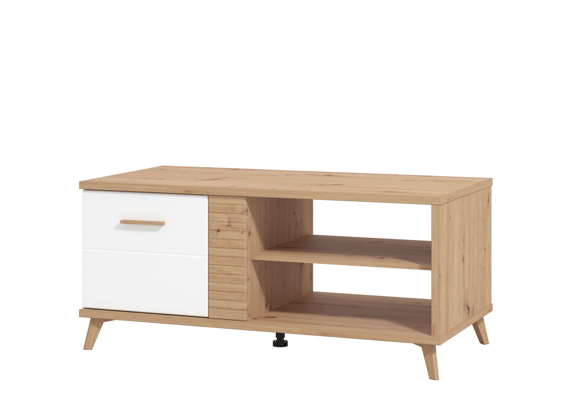 INOSIGN Couchtisch »Bretagna 120 cm, rechteckig, in zeitloser Design« mit viel Stauraum, Artisan Eiche Dekor mit Segmenten in Weiß