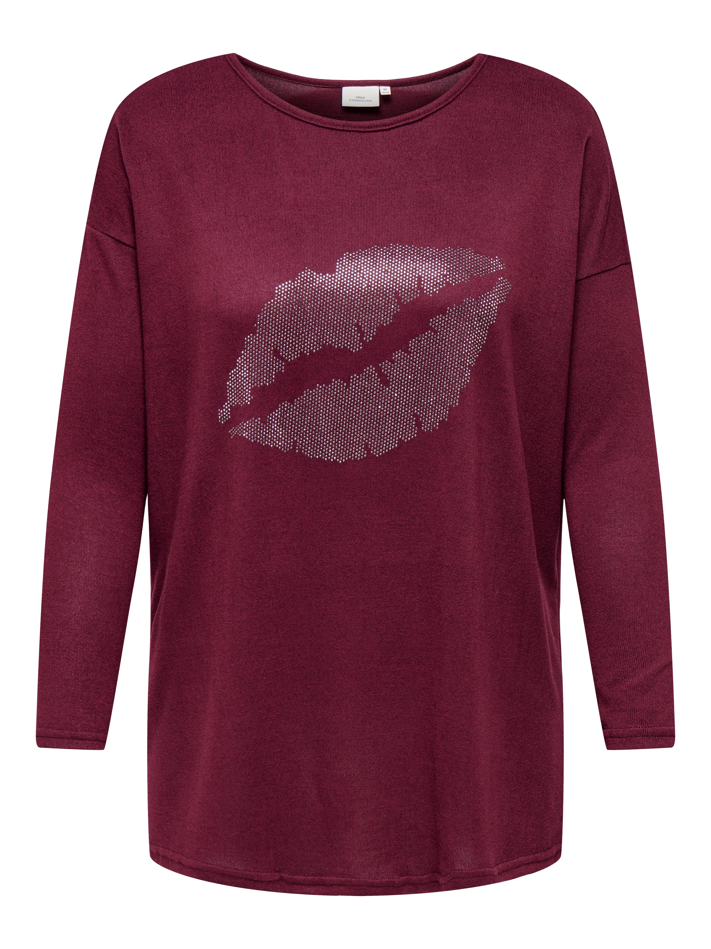 ONLY CARMAKOMA Longshirt »CARALBA LS LONG TOP JRS« mit Glitzernieten