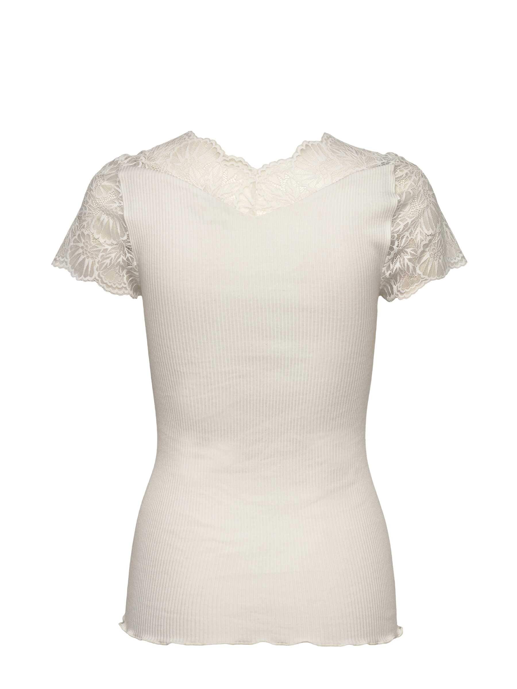 rosemunde Spitzenshirt »Beatha Lace Capsleeve T-Shirt mit Seide« wunderschöne elastisch weiche Vintage-Spitze an Ausschnitt und Ärmeln