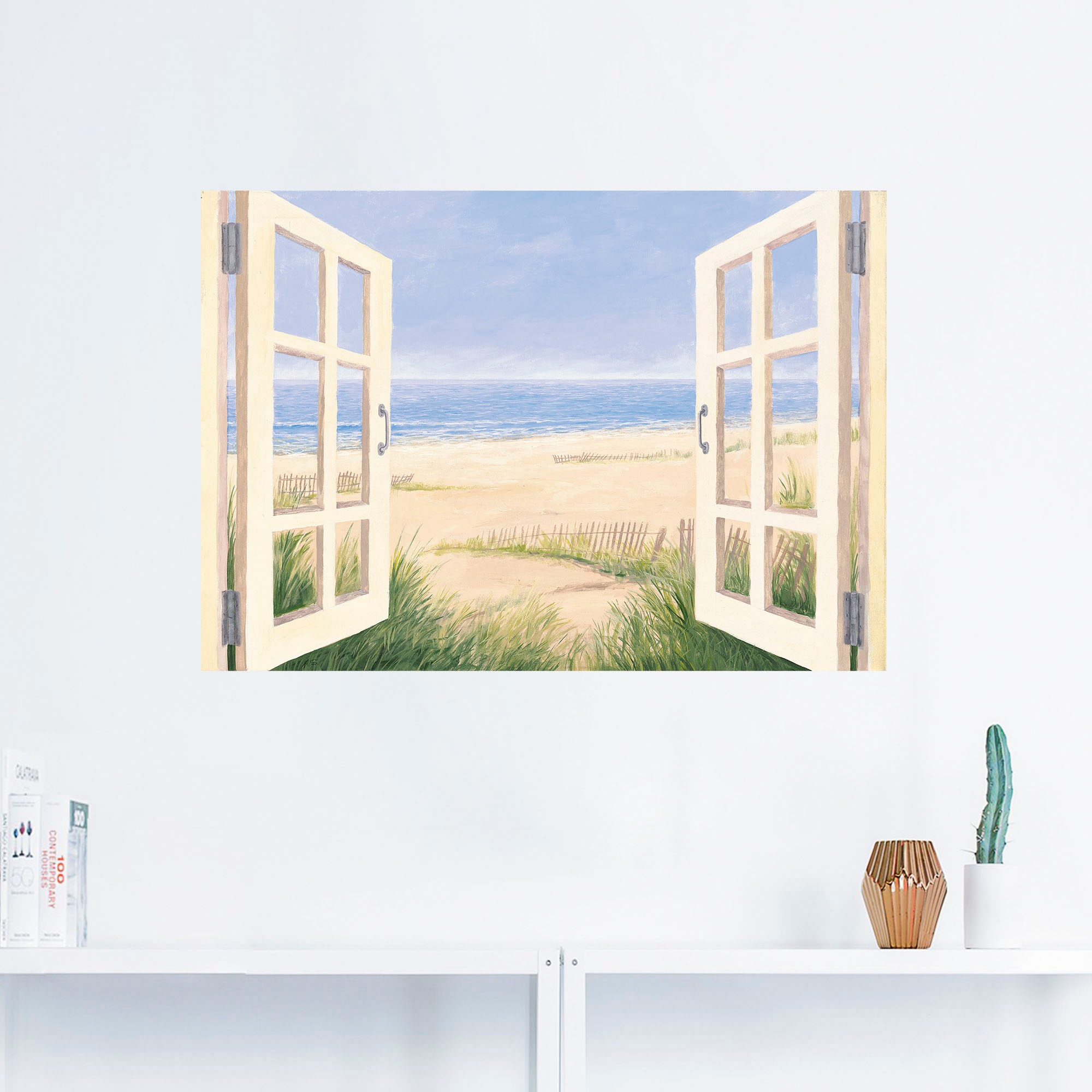 Artland Wandbild »Fensterblick Frühlingsmorgen«, Fensterblick, (1 St.), als Alubild, Outdoorbild, Leinwandbild, Wandaufkleber, versch. Größen