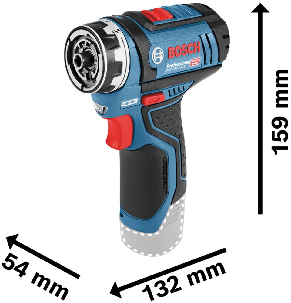 Bosch Professional Akku-Bohrschrauber »»GSR 12V-15 FC««, ohne Akku, ohne Ladegerät