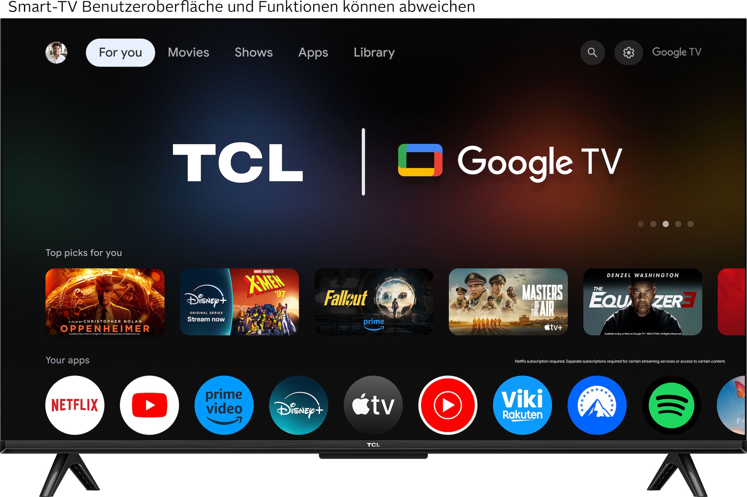 TCL LED-Fernseher »43V6CX1«, 4K Ultra HD, Google TV-Smart-TV, 4K HDR, Multi-HDR, Dolby Vision, Game Master, Smart TV, Apple TV, AiPQ
