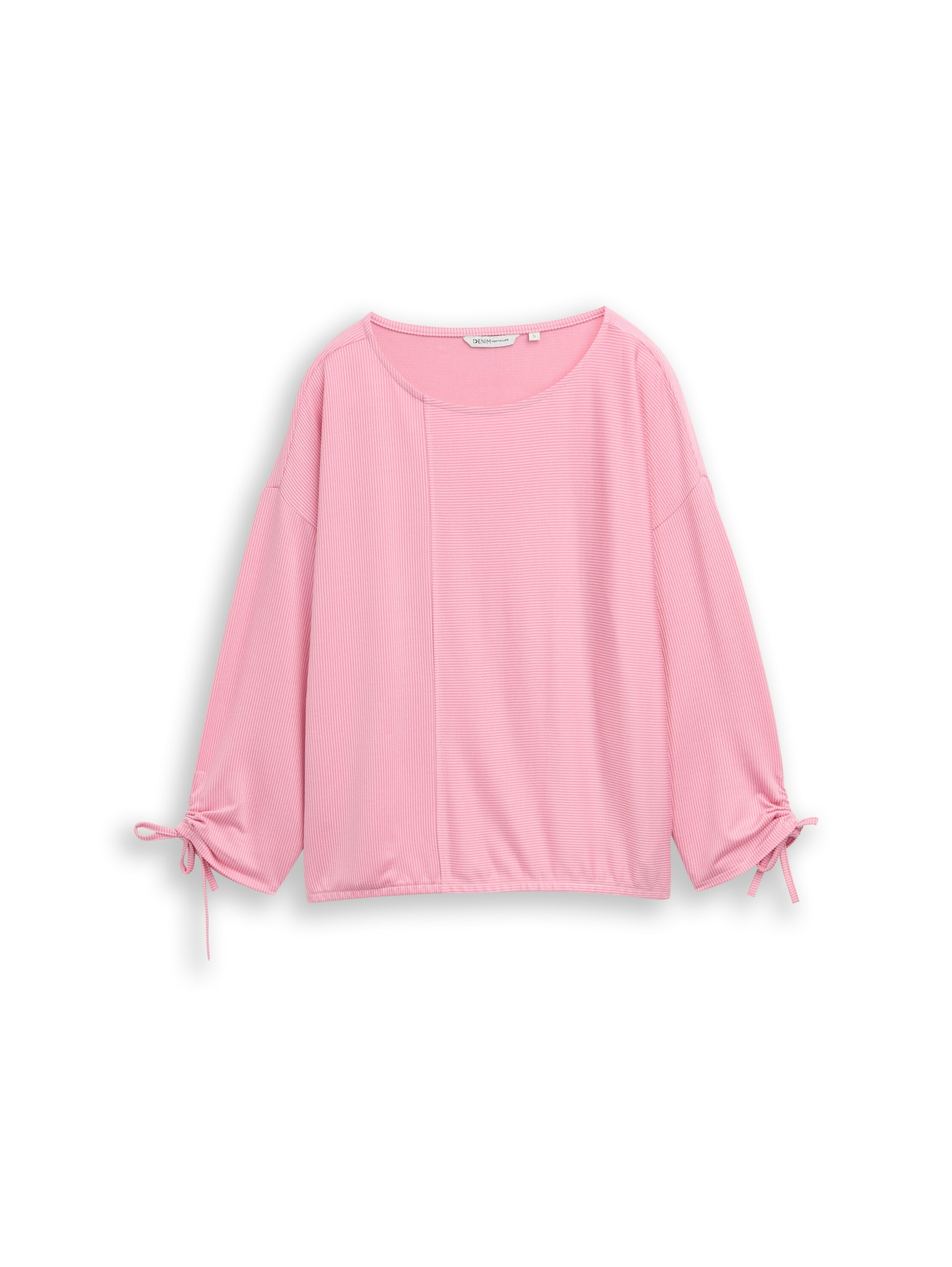 TOM TAILOR Denim 3/4-Arm-Shirt in feiner Rippoptik