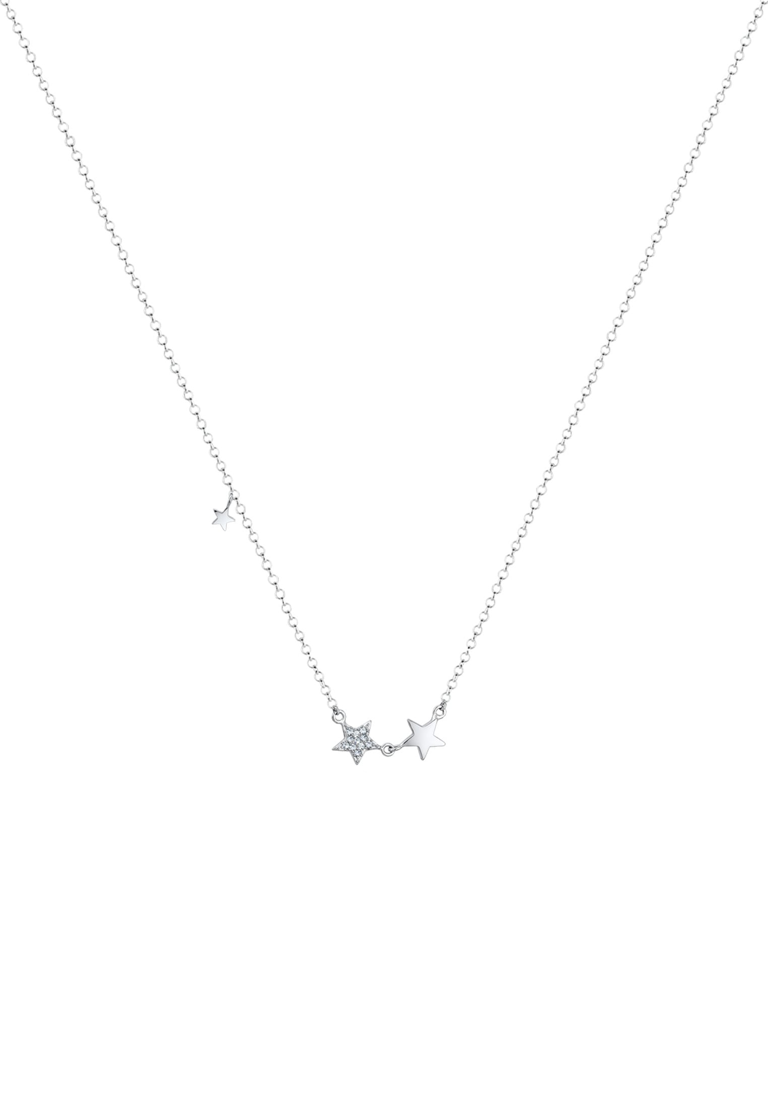 Elli Silberkette »Halskette Stern Glas Kristalle 925 Sterling Silber«