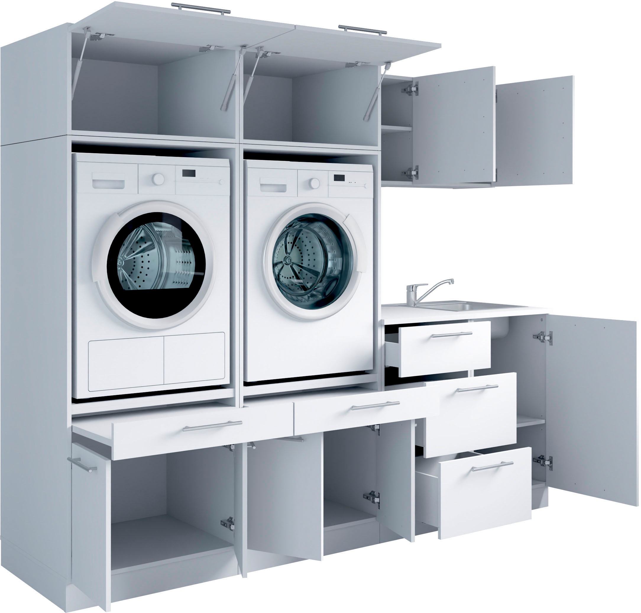 Laundreezy Mehrzweckschrank-Set »Laundreezy, 8-tlg. Mehrzweckschrank-Set B/H/T 236/200/68 cm« 8 Stk. tlg.