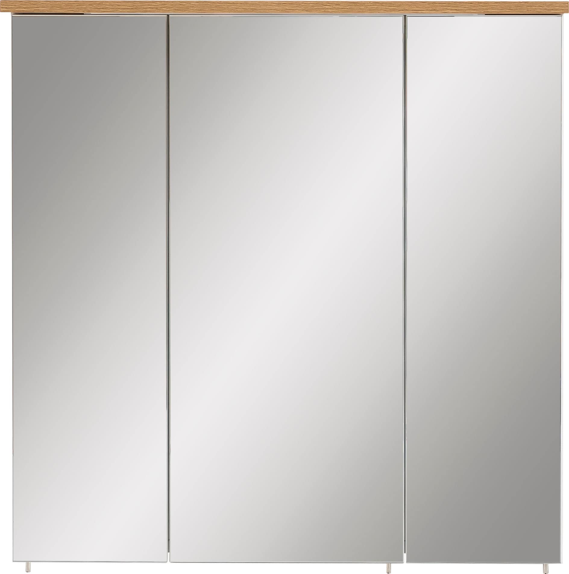 Schildmeyer Spiegelschrank »Profil«, Breite 70 cm, 3-türig, LED-Beleuchtung, Schalter-/Steckdosenbox