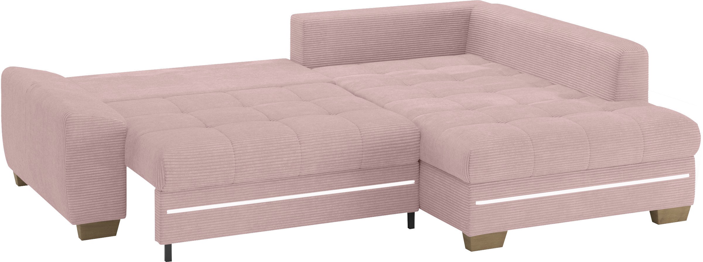 Mr. Couch Ecksofa »Nikita II, L-Form«, mit RGB-LED Beleuchtung, wahlweise mit Bett, Bettkasten, Kaltschaum