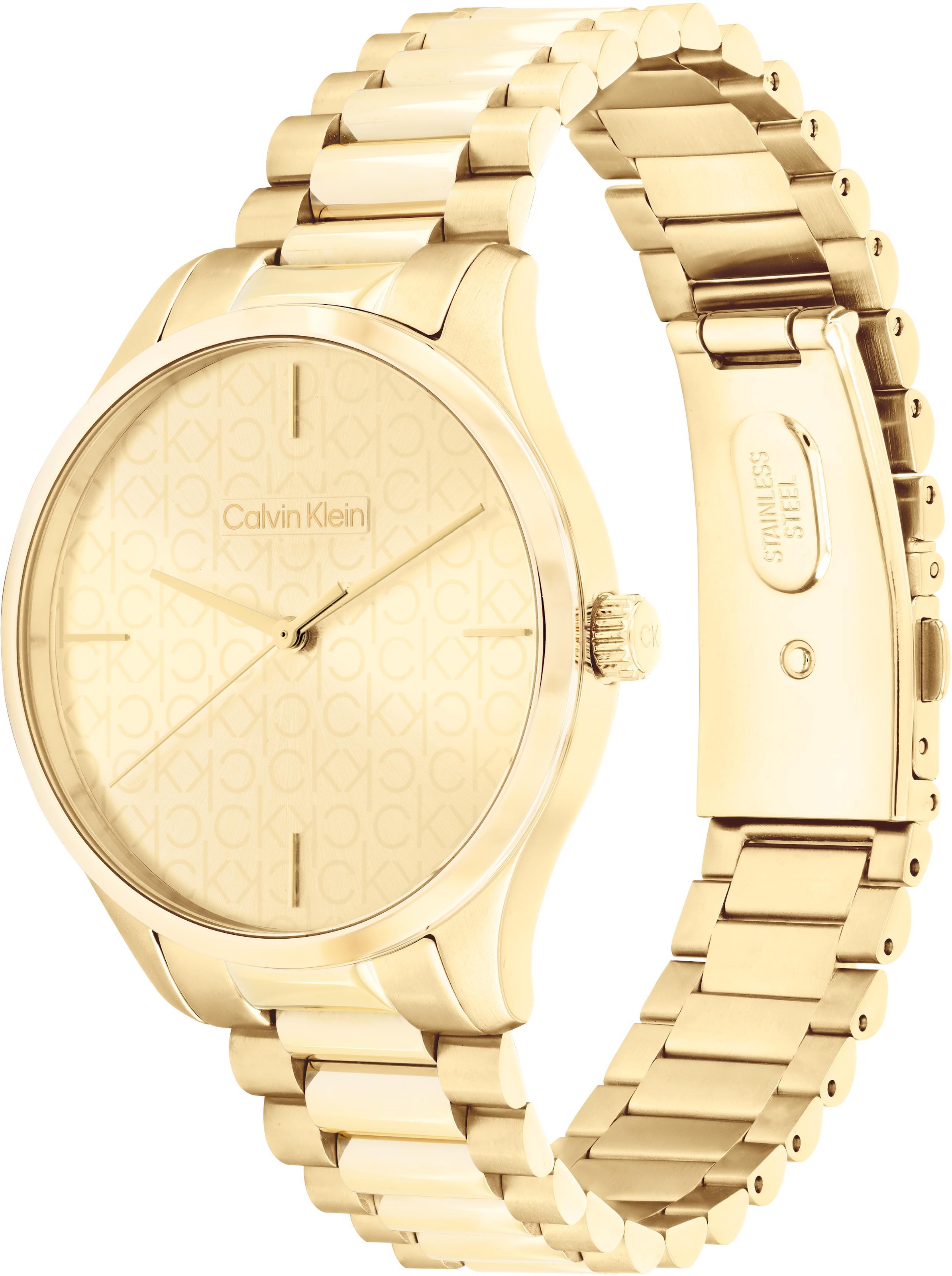 Calvin Klein Quarzuhr »ICONIC«, Armbanduhr, Damenuhr, Mineralglas, Edelstahlarmband