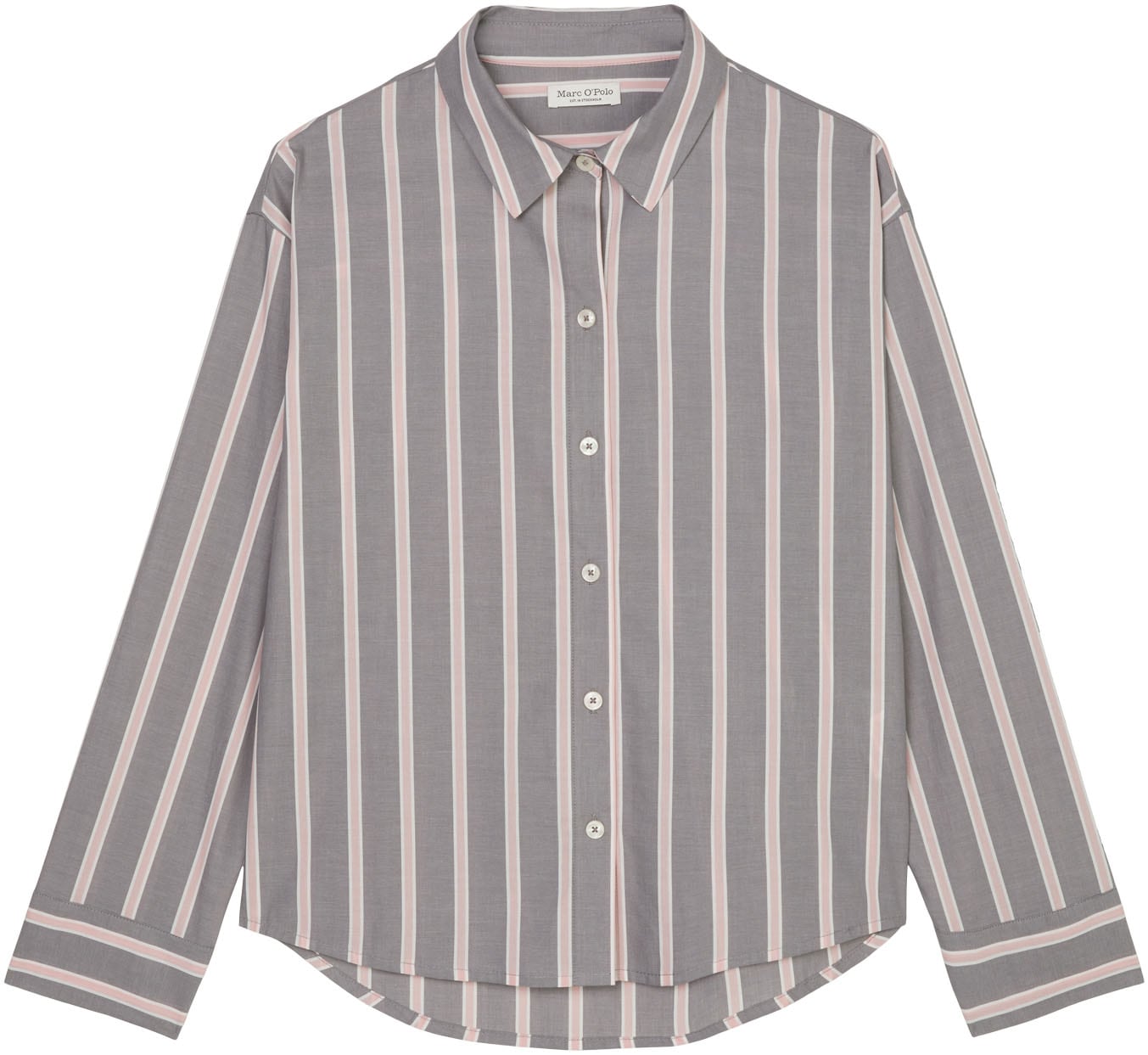 Marc O'Polo Langarmshirt »Mix & Match Woven«, mit Knöpfen in Perlmutt-Optik