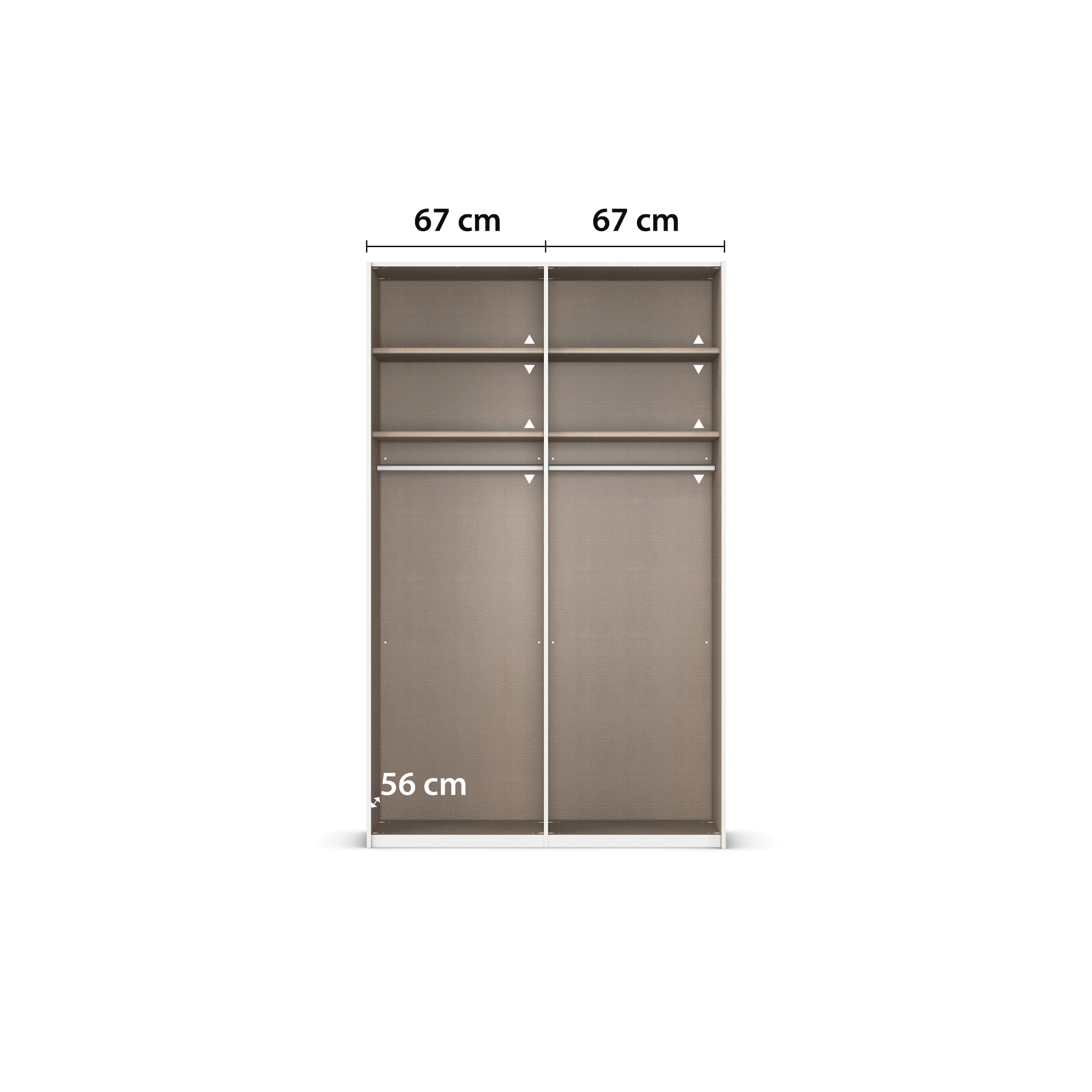rauch Schwebetürenschrank »Kleiderschrank Schrank Garderobe Schlafzimmerschrank EVELYN«, in elegantem Stil mit Spiegel 5 Breiten viel Stauraum MADE IN GERMANY