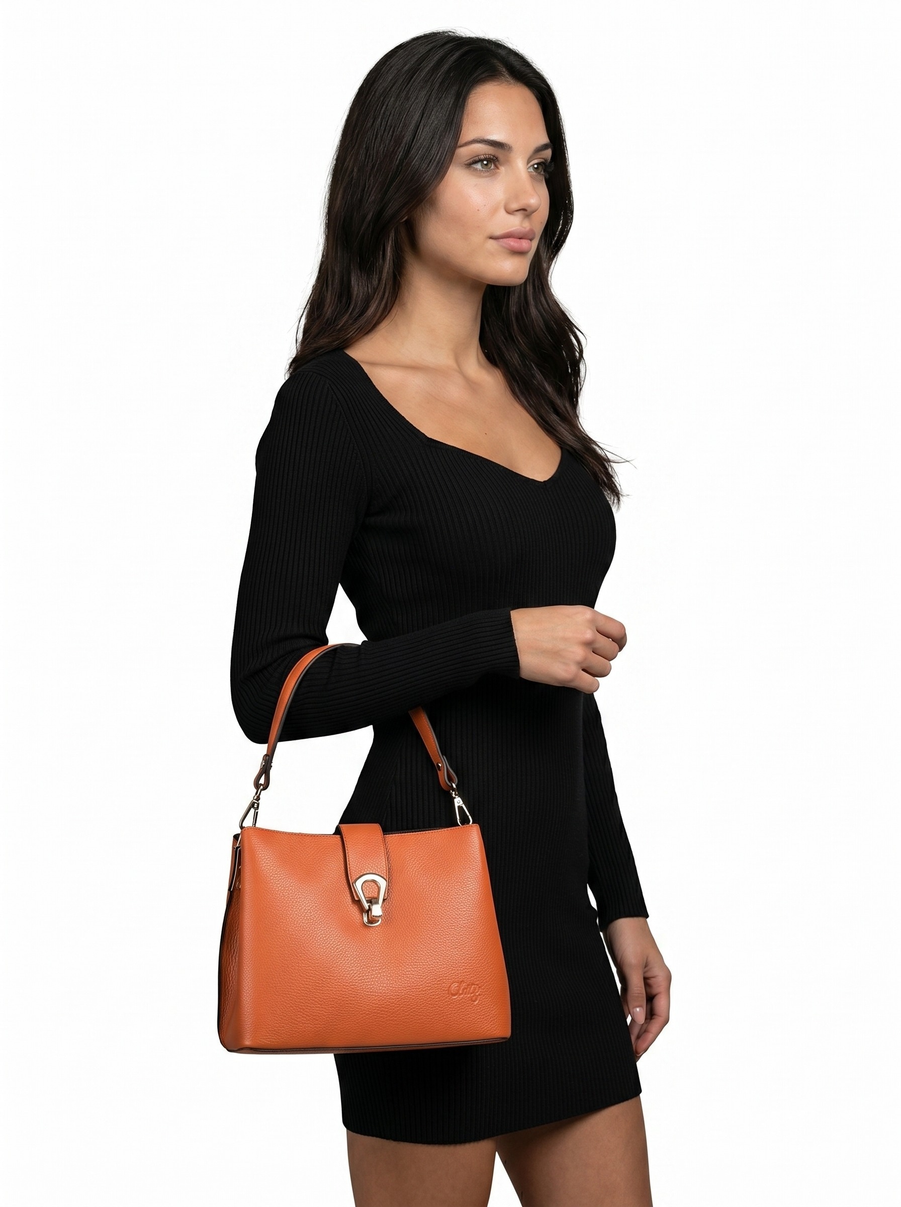 Cluty Umhängetasche echt Leder, Made in Italy