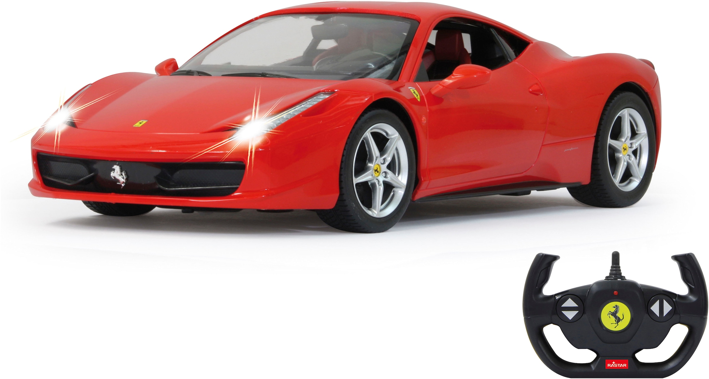 Jamara RC-Auto »Deluxe Cars, Ferrari 458 Italia, 1:14, rot, 2,4GHz« mit LED-Licht