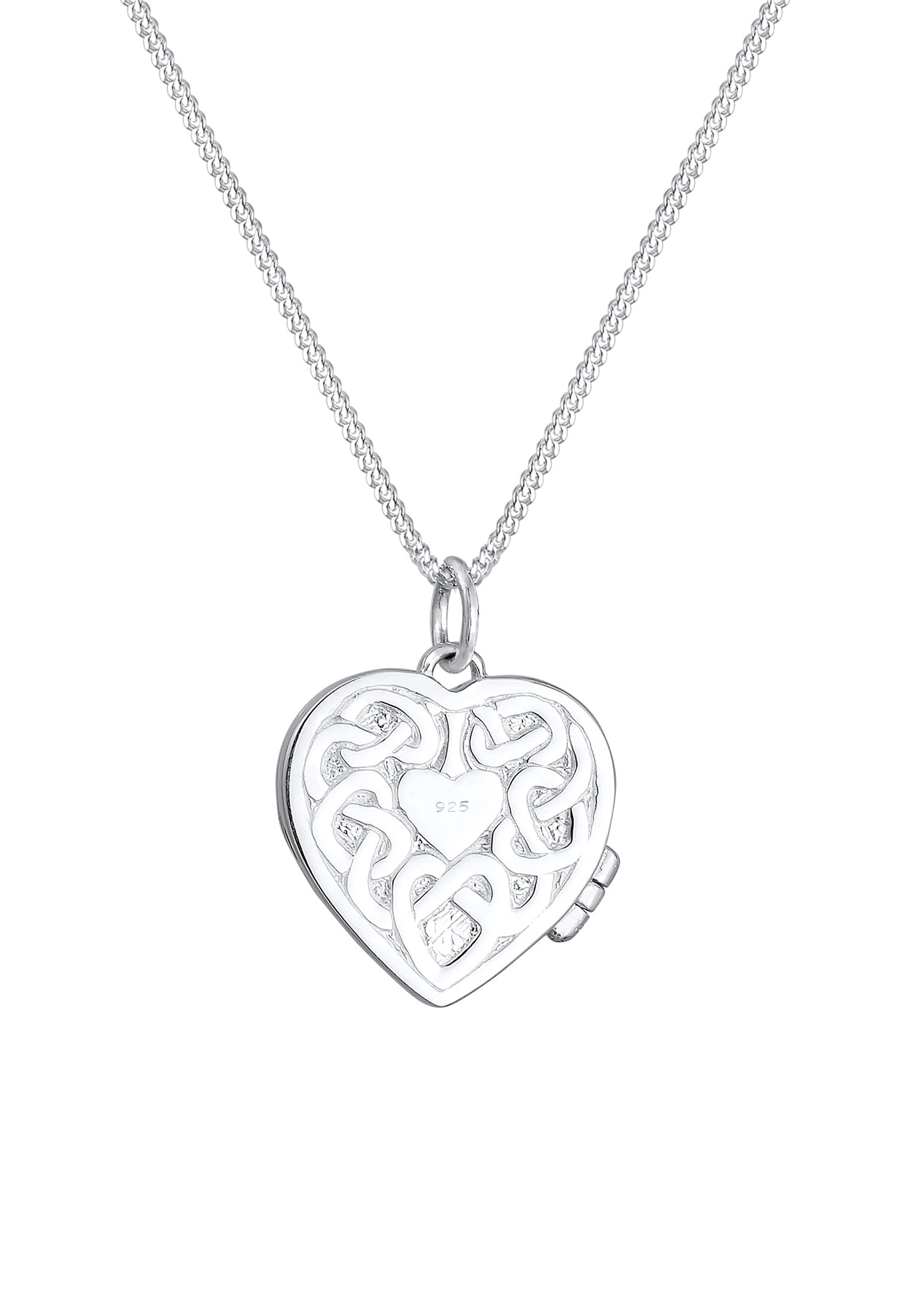 Elli Lange Kette »Halskette Herz Medaillon Ornament 925 Silber«