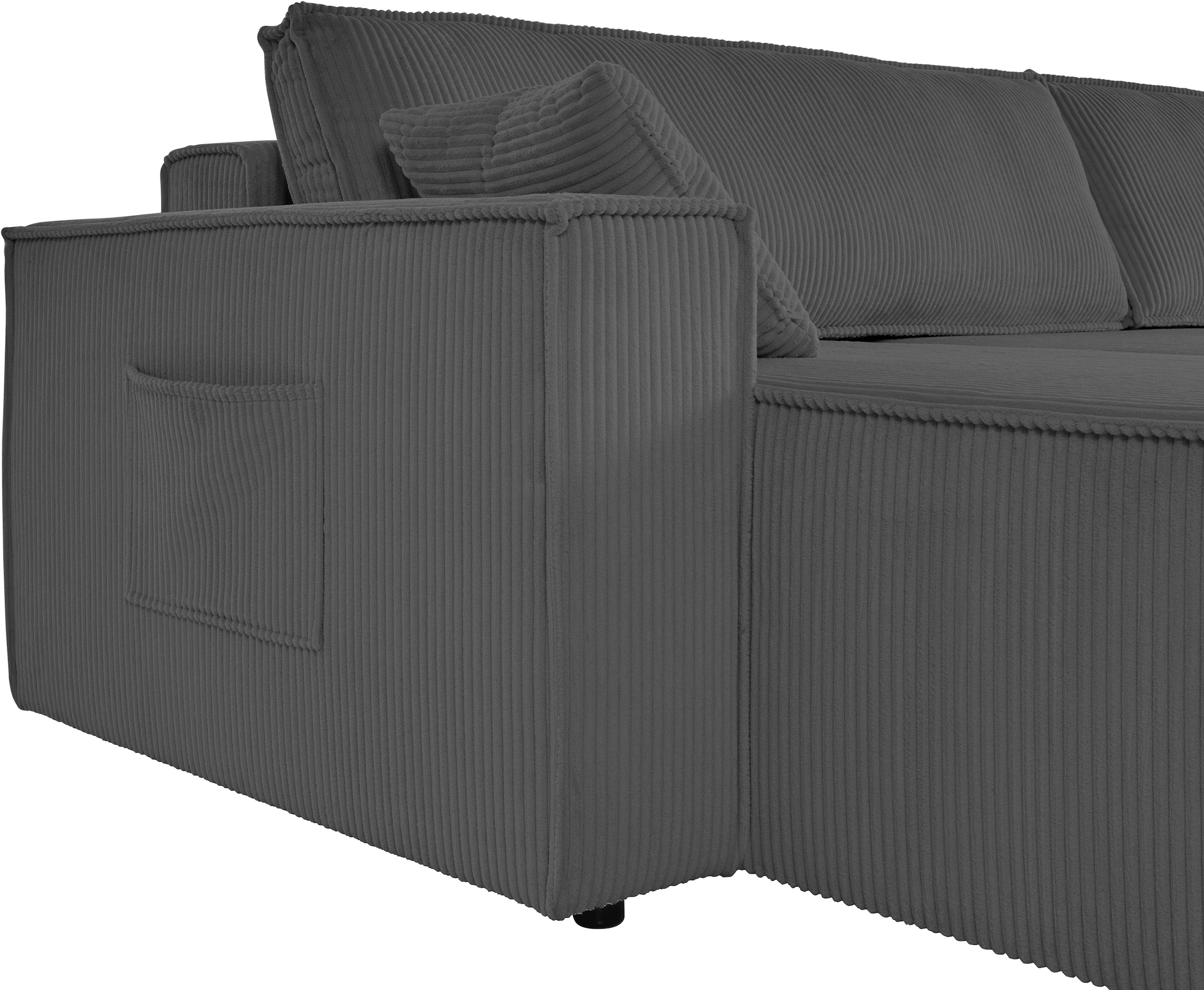 OTTO home Wohnlandschaft »CASSI L-Form, 311cm - OTTO. Verlässliche Qualität.« Schlaffunktion (133/200), Boxspring, Bettkasten, Cord, Unser Tiefpreis