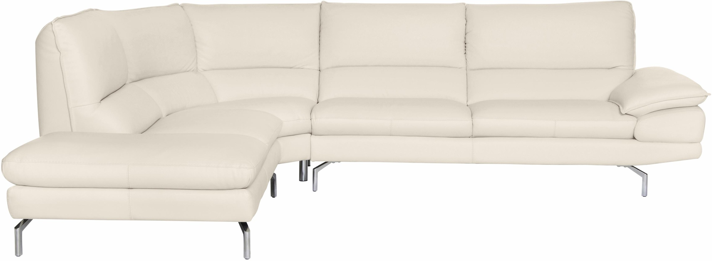CALIA ITALIA Ecksofa »Dave, italienisches Designsofa L-Form, erstklassiger Sitzkomfort«, Ottomane wahlweise links oder rechts, in zwei tollen Lederqualitäten