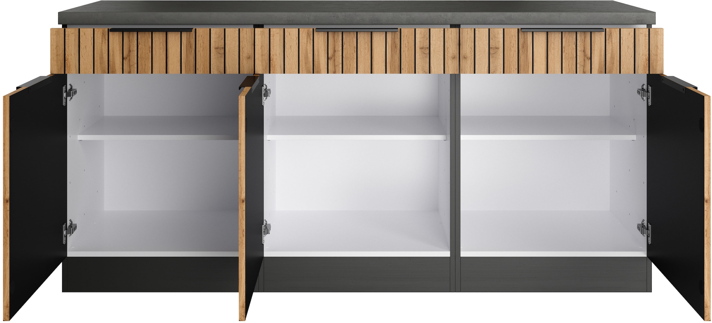 KOCHSTATION Unterschrank »KS-Lagos«, Breite 180 cm, 3 Türen, 3 Schubkästen