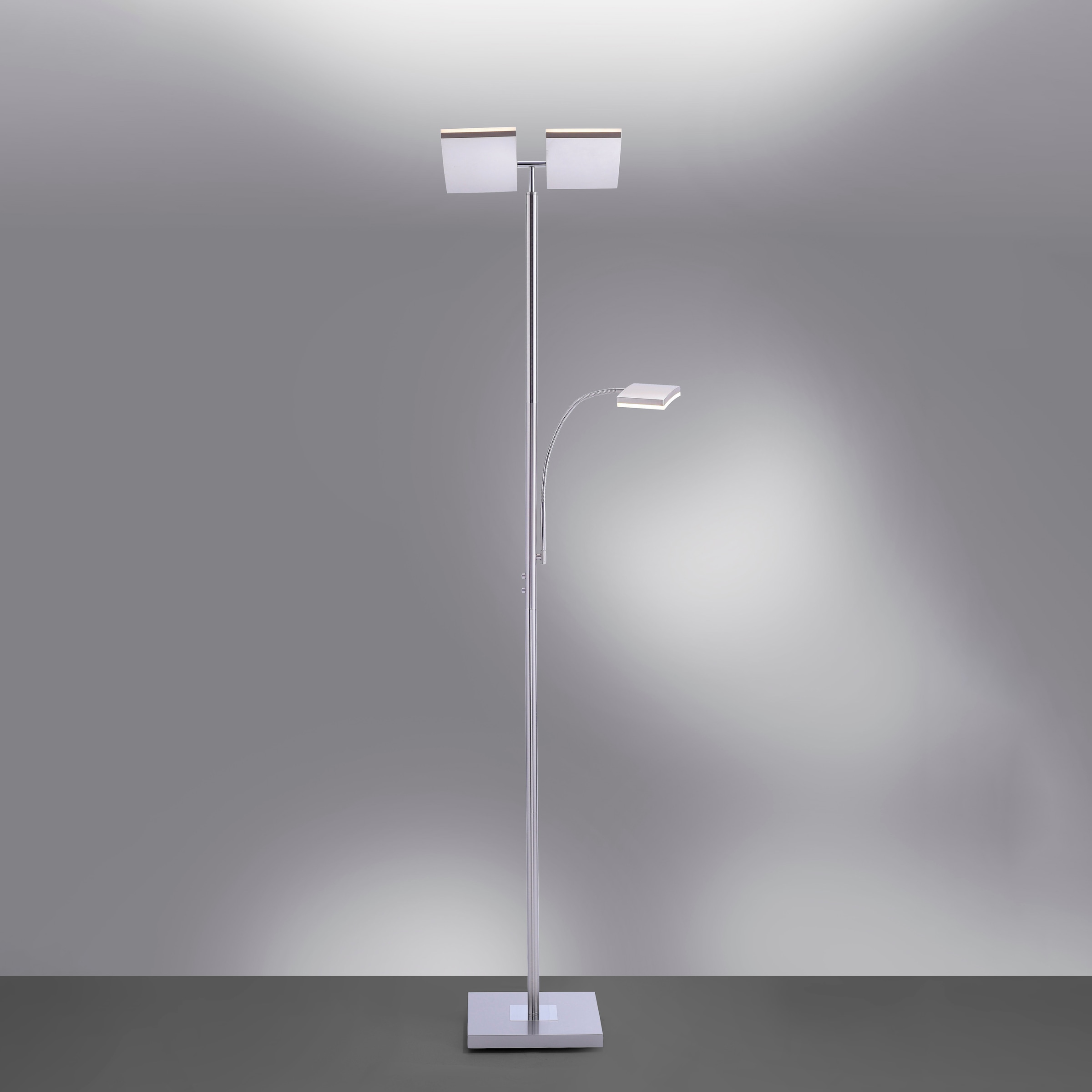 JUST LIGHT Stehlampe »RUBEN«, 2 flammig, Leuchtmittel LED-Board-LED-Board | LED fest integriert, LED, dimmbar über Touchdimmer, Schalter, Touchschalter