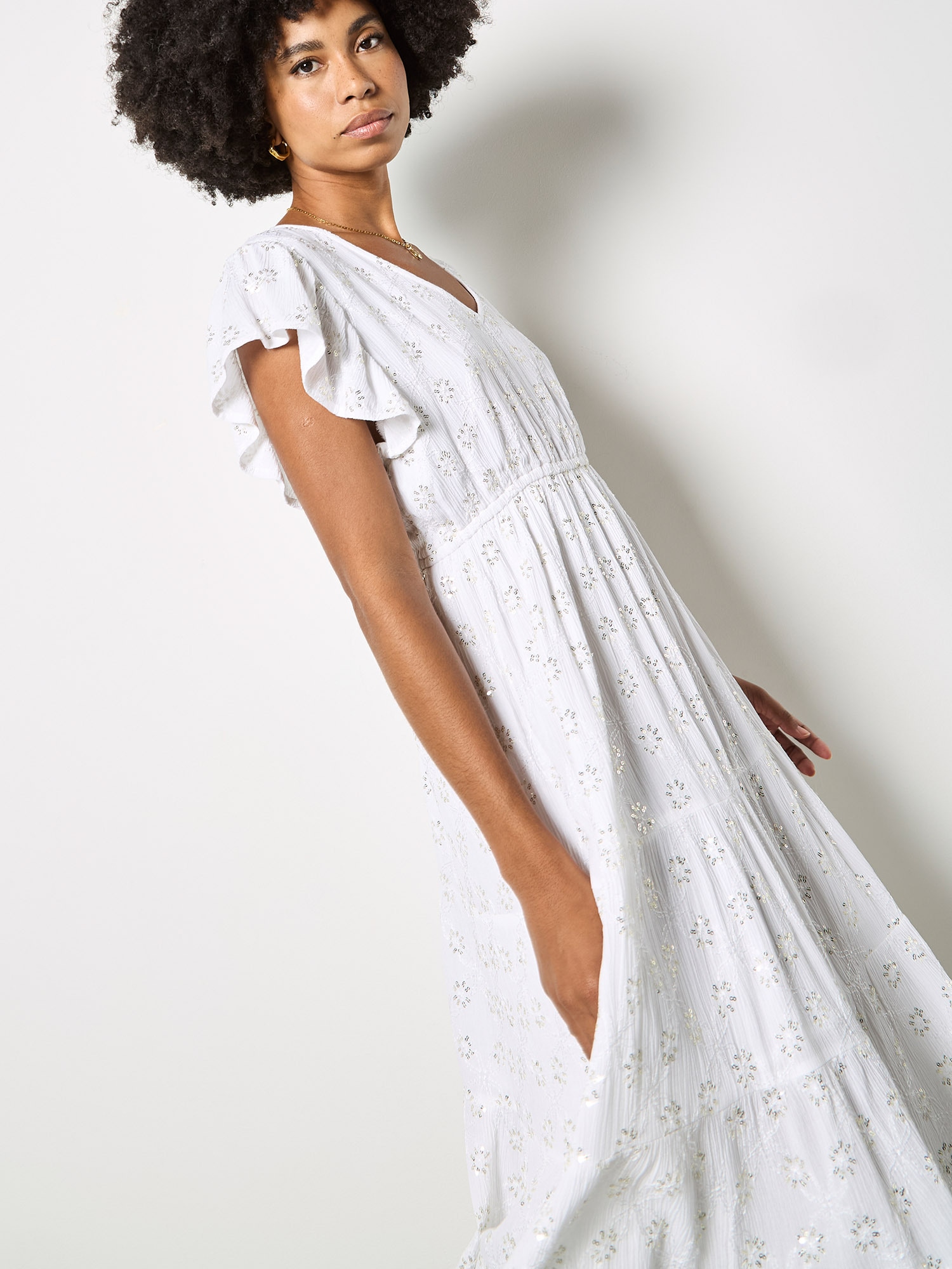 Apricot Minikleid »Geblümtes Mini-Kleid« mit Stickerei und Pailletten