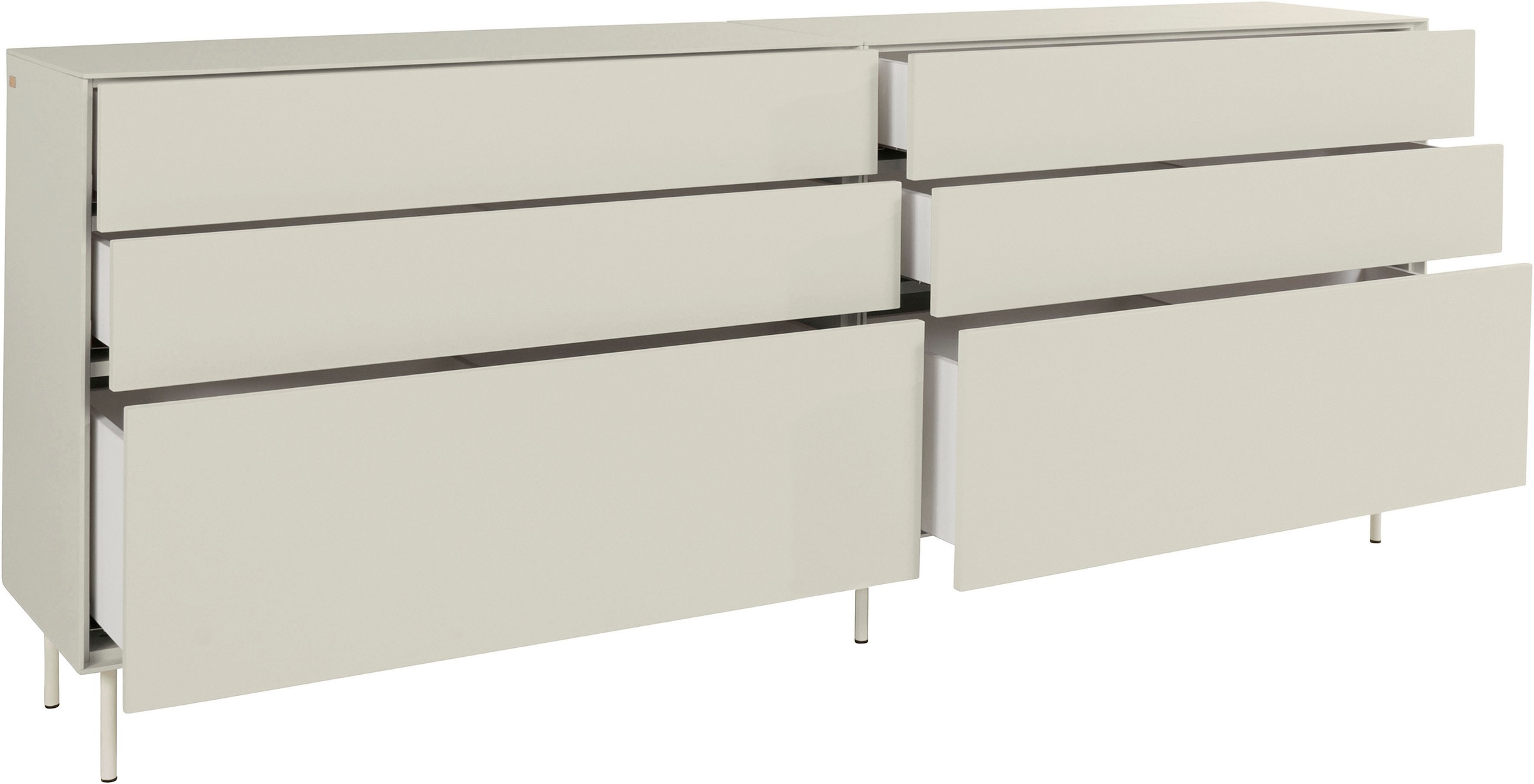 LeGer Home by Lena Gercke Sideboard »Essentials«, (2 St.), Breite: 224cm, MDF lackiert, Push-to-open-Funktion