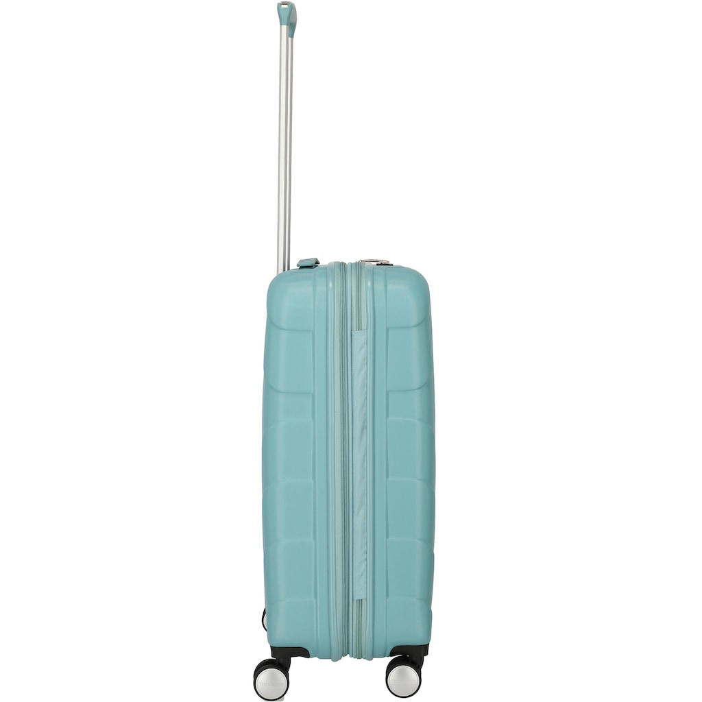 travelite Hartschalen-Trolley »Kalisto, 67 cm, aqua«, 4 Rollen, mit Volumenerweiterung;