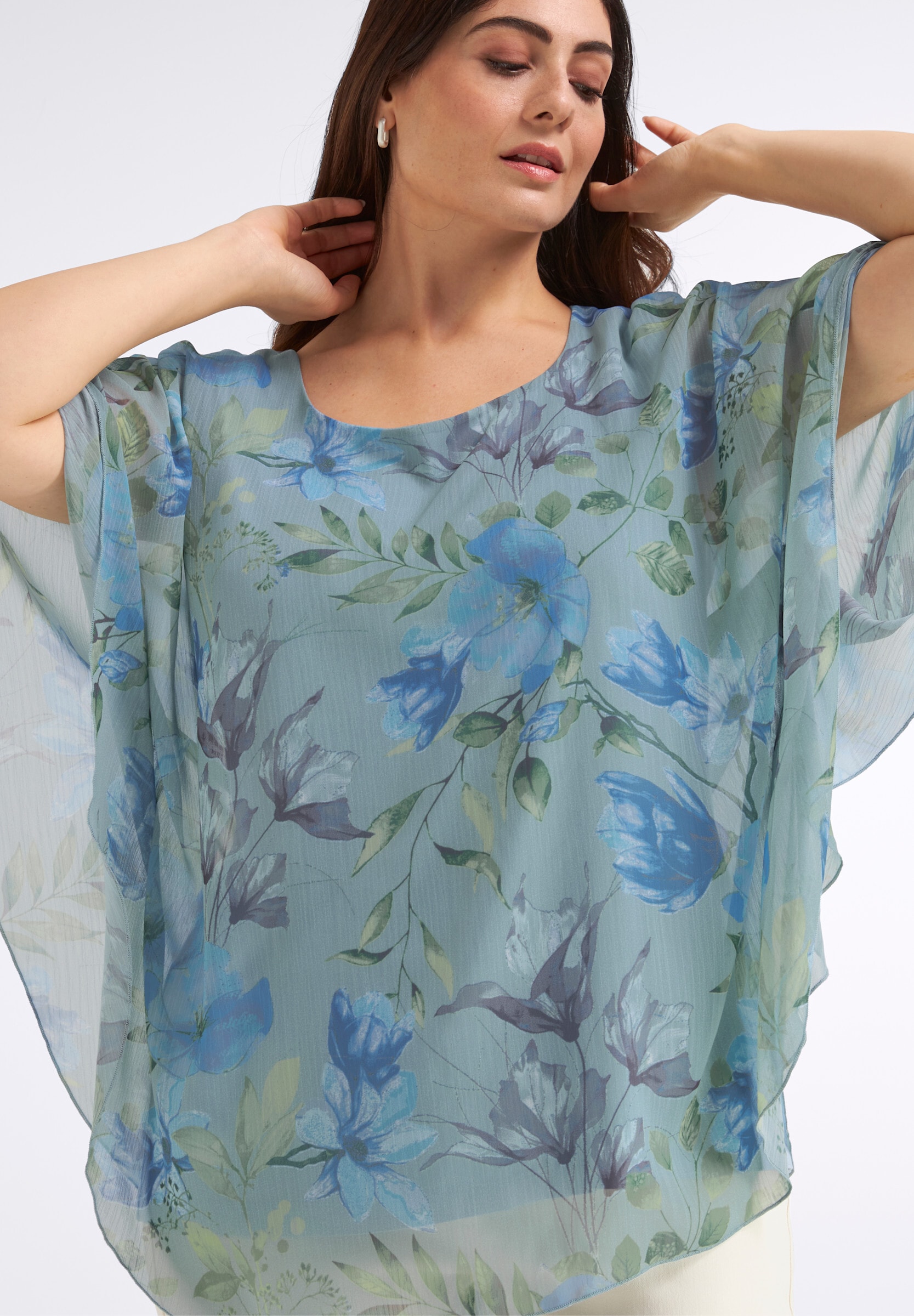 Sheego Longbluse »Tunika Tunika in Cape-Form«