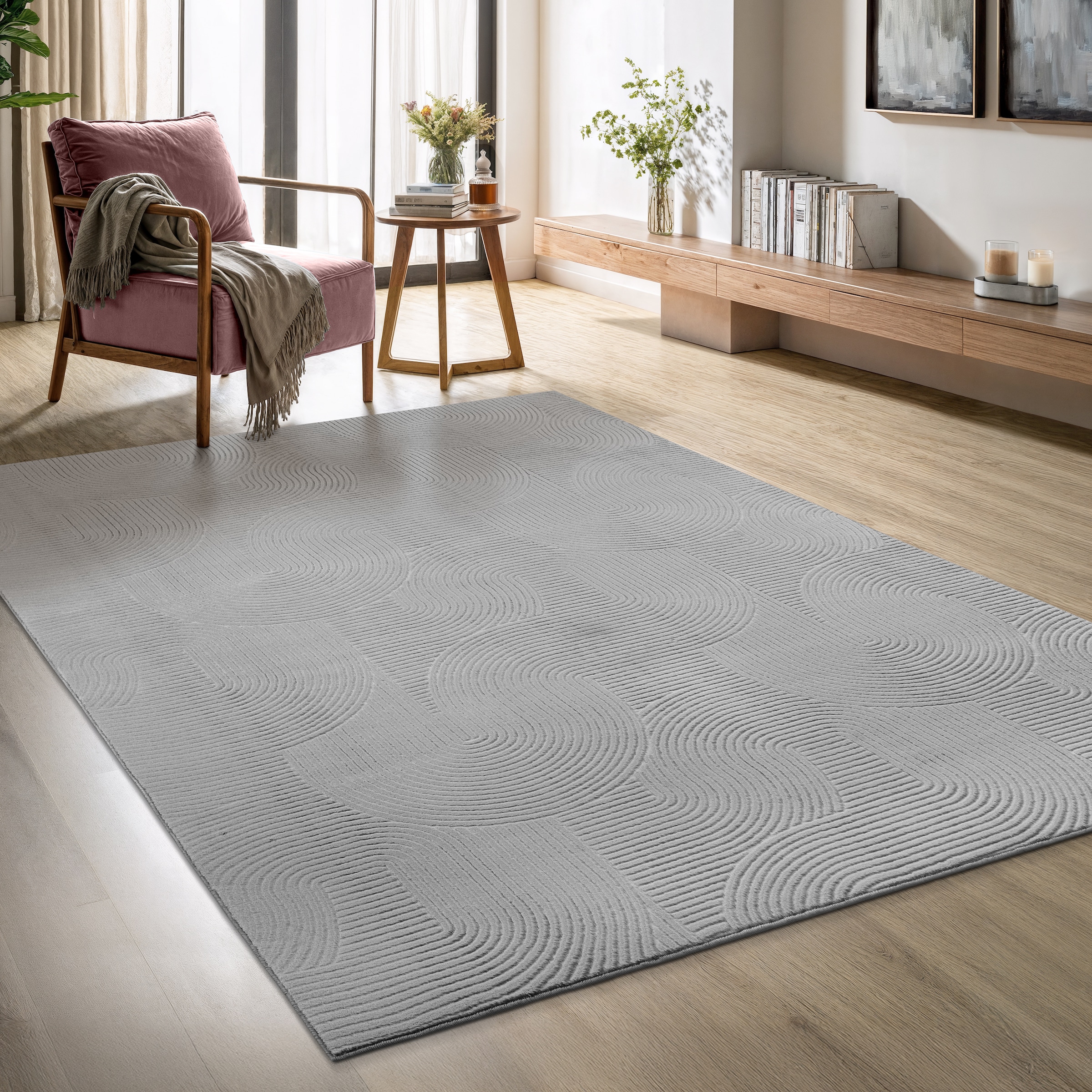OTTO home Designteppich »Zoelle 3D Optik/Hoch-Tief Effekt« rechteckig 8 mm Höhe mit Anti-Rutsch-Rücken, angenehm weich, Teppich Wohnzimmer Boho Design