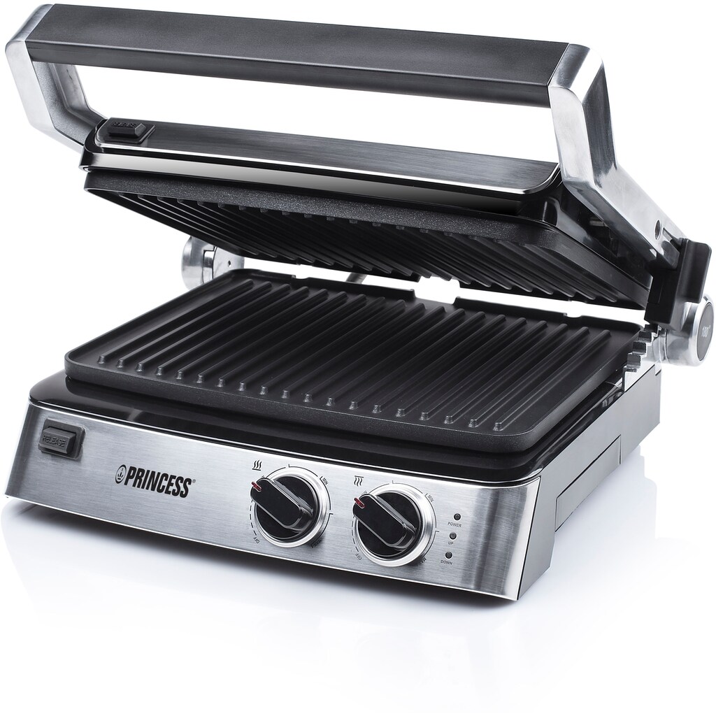 PRINCESS Kontaktgrill »117300«, 2000 W, Sandwichmaker – 180° aufklappbar mit zwei einstellbaren Thermostaten