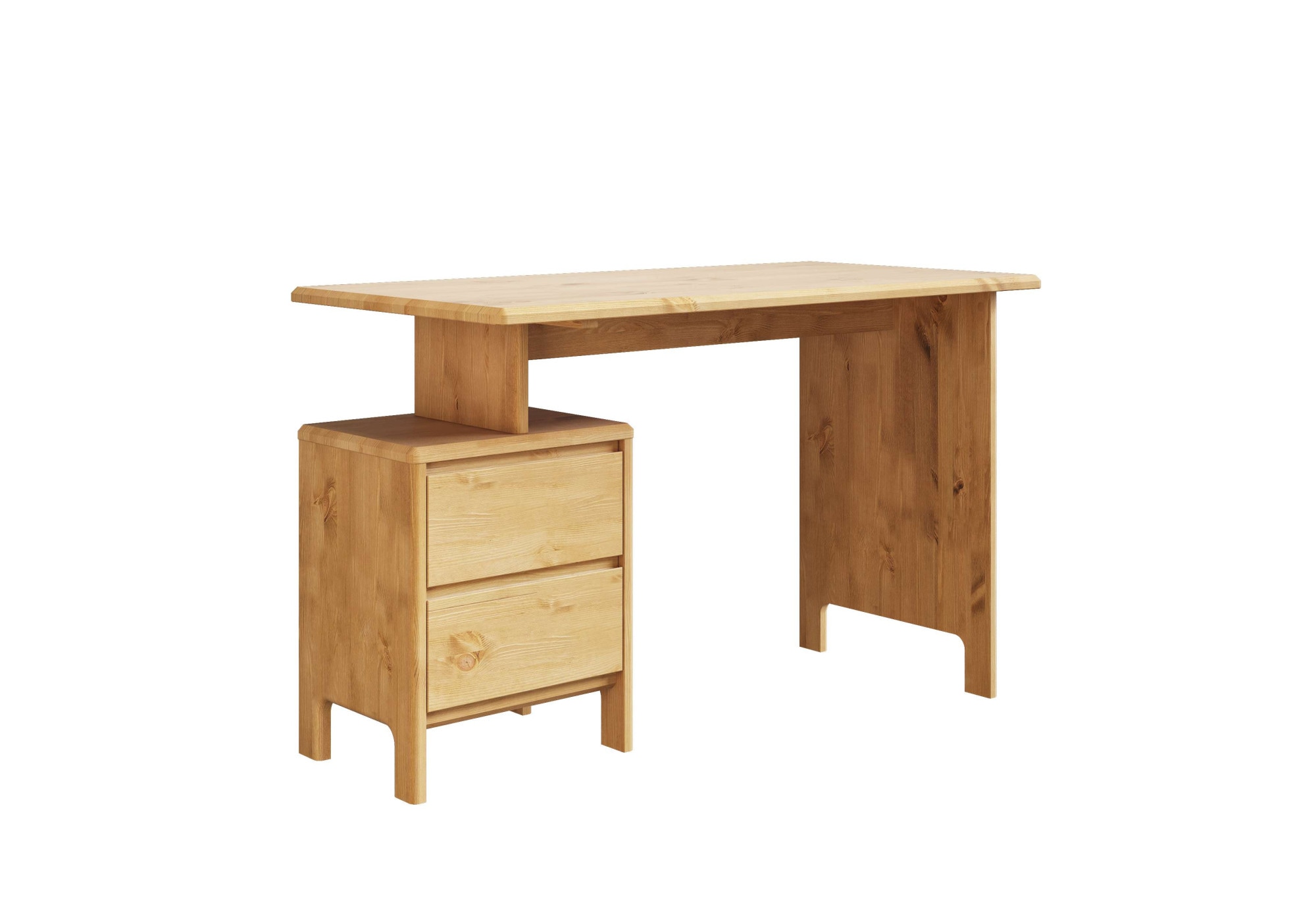 Home affaire Schreibtisch »Luven, Computertisch,«, zertifiziertes Massivholz, mit 2 Schubkästen, Breite 120-140 cm