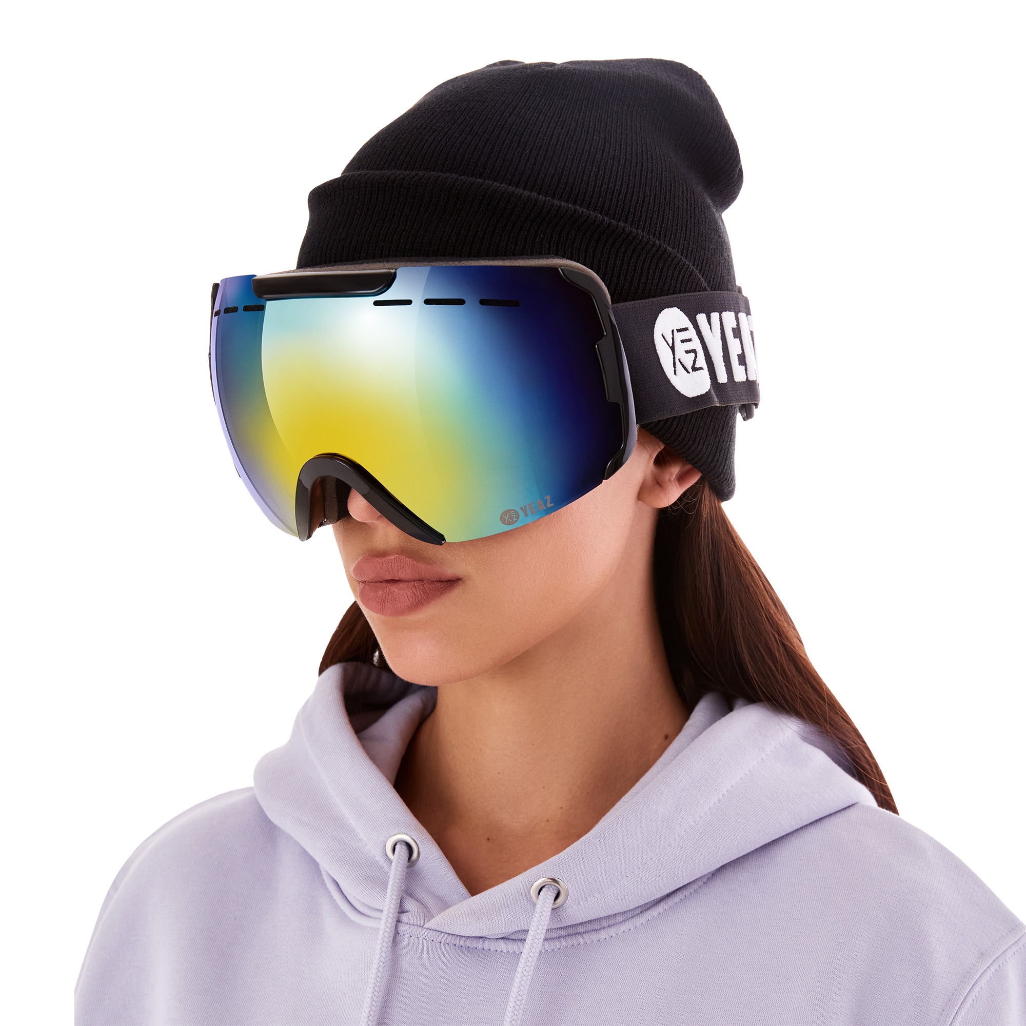YEAZ Snowboardbrille »Ski- Snowboardbrille schwarz/rot/weiß RIDGE«